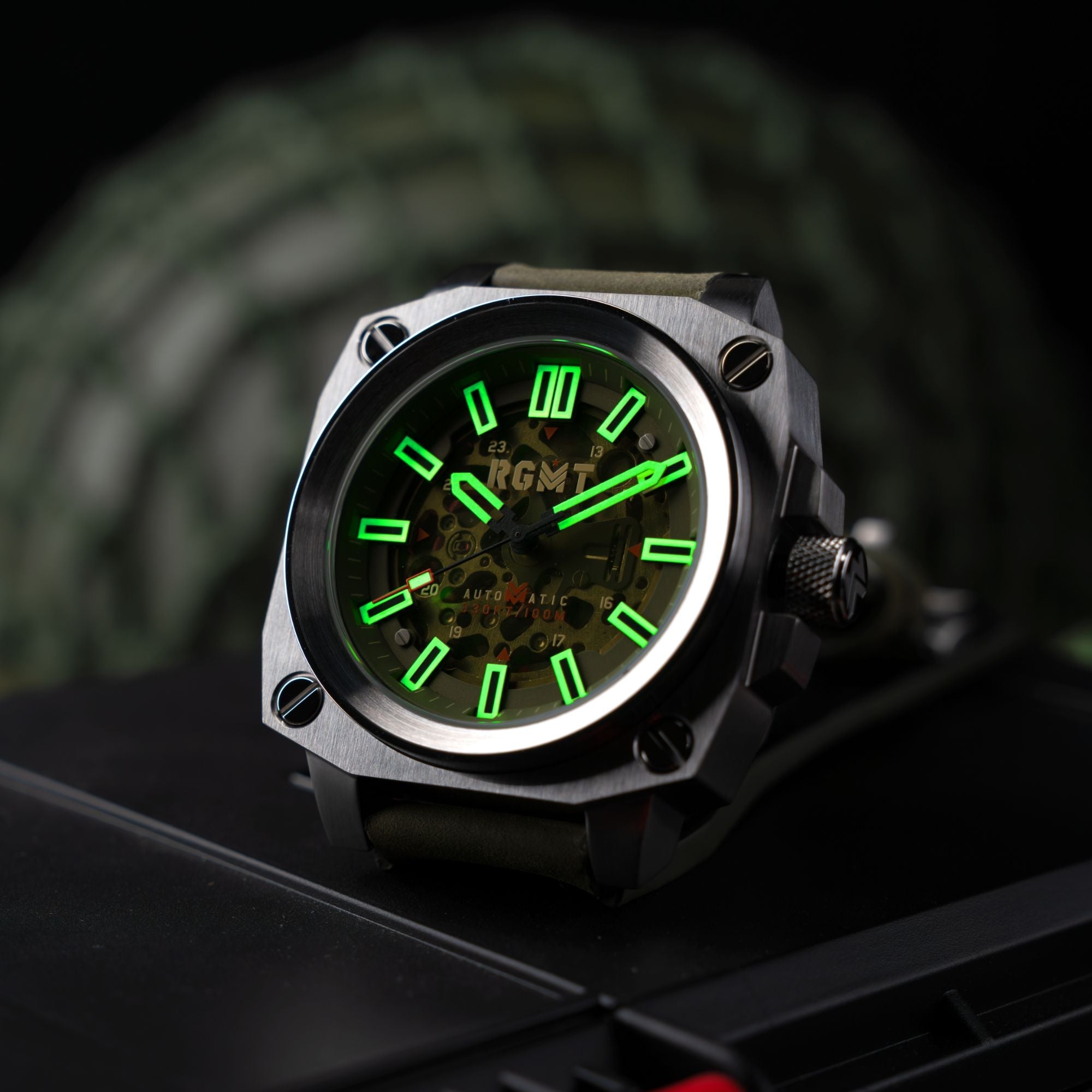 RGMT RGMT Altimeter Skeleton Automatic Sniper Green Men's Watch RG-8064-06