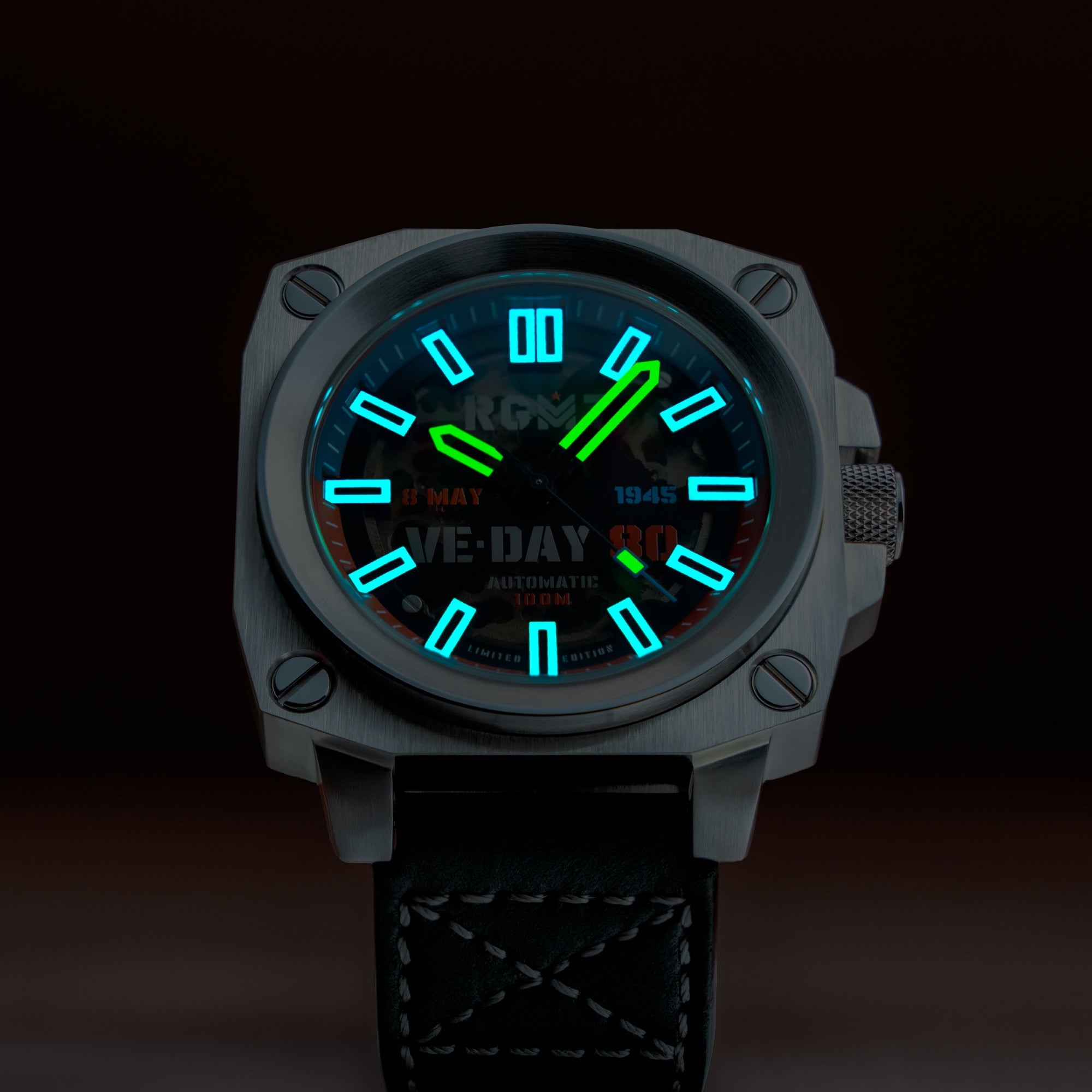 RGMT RGMT Altimeter Skeleton Automatic VE-Day 80TH Limiited Edition Freedom Black Men's Watch RG-8064-07