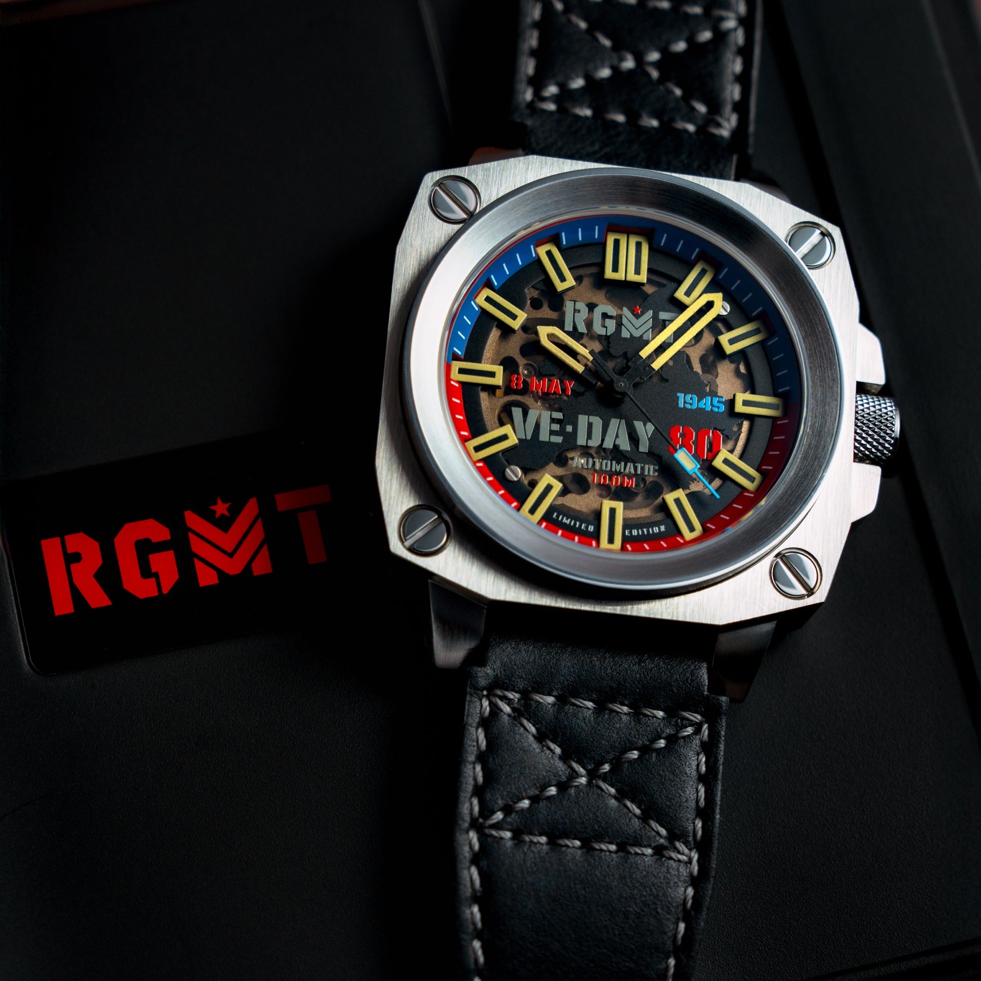 RGMT RGMT Altimeter Skeleton Automatic VE-Day 80TH Limiited Edition Freedom Black Men's Watch RG-8064-07