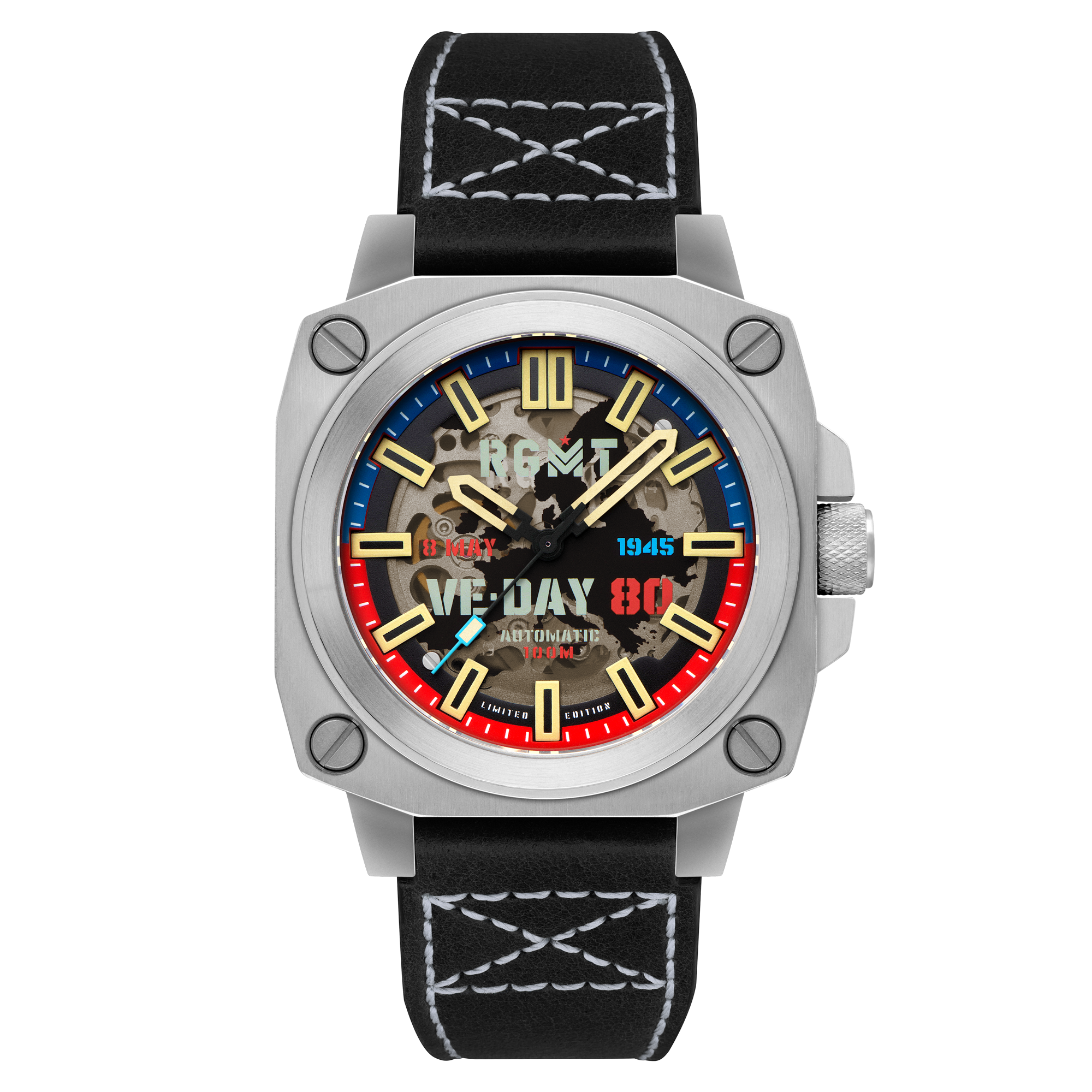 RGMT RGMT Altimeter Skeleton Automatic VE-Day 80TH Limiited Edition Freedom Black Men's Watch RG-8064-07