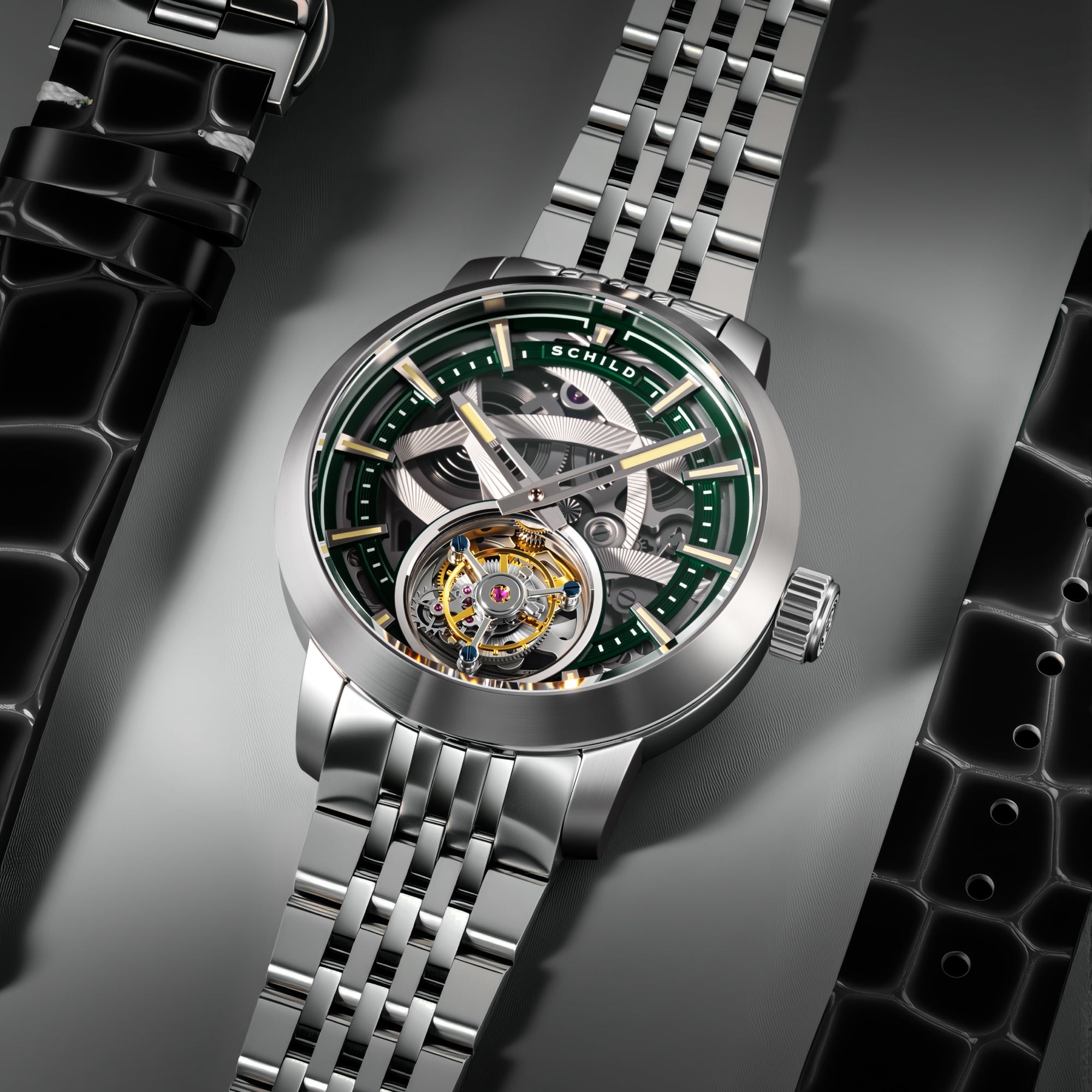Schild Heinrich Tourbillon Limited Edition Emerald Mist Men's Watch SC-1006-EE