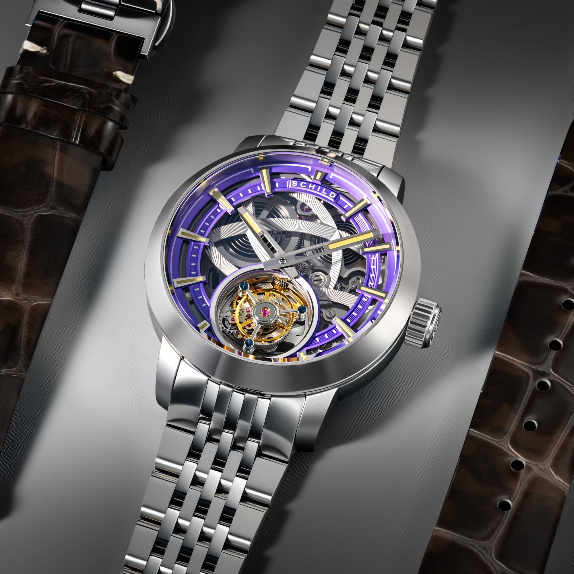 Schild Heinrich Tourbillon Limited Edition Violet Ash Men's Watch SC-1006-FF