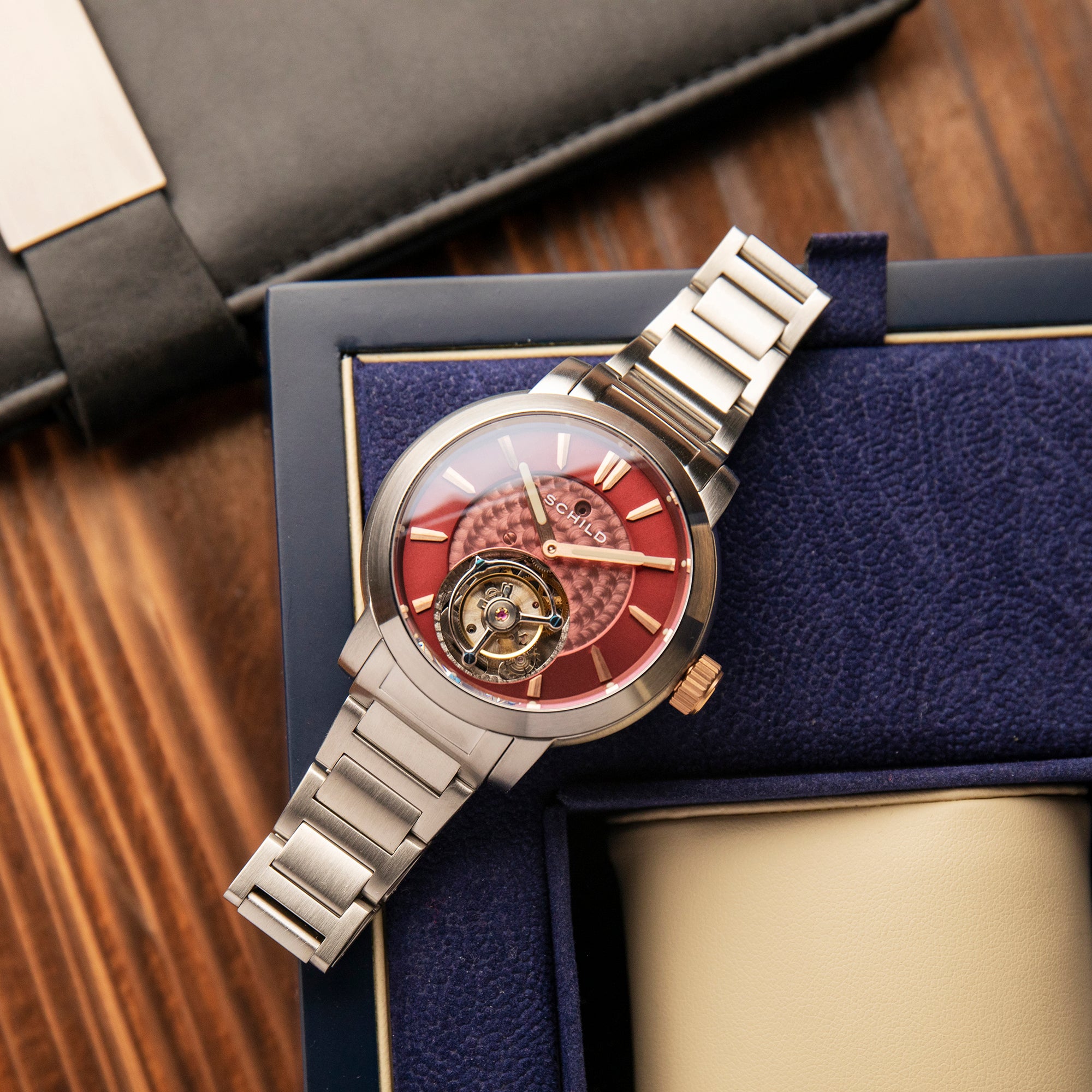 SCHILD Schild Burgundy Freidrich Tourbillon Men's Limited Edition Men's Watch SC-1010-44