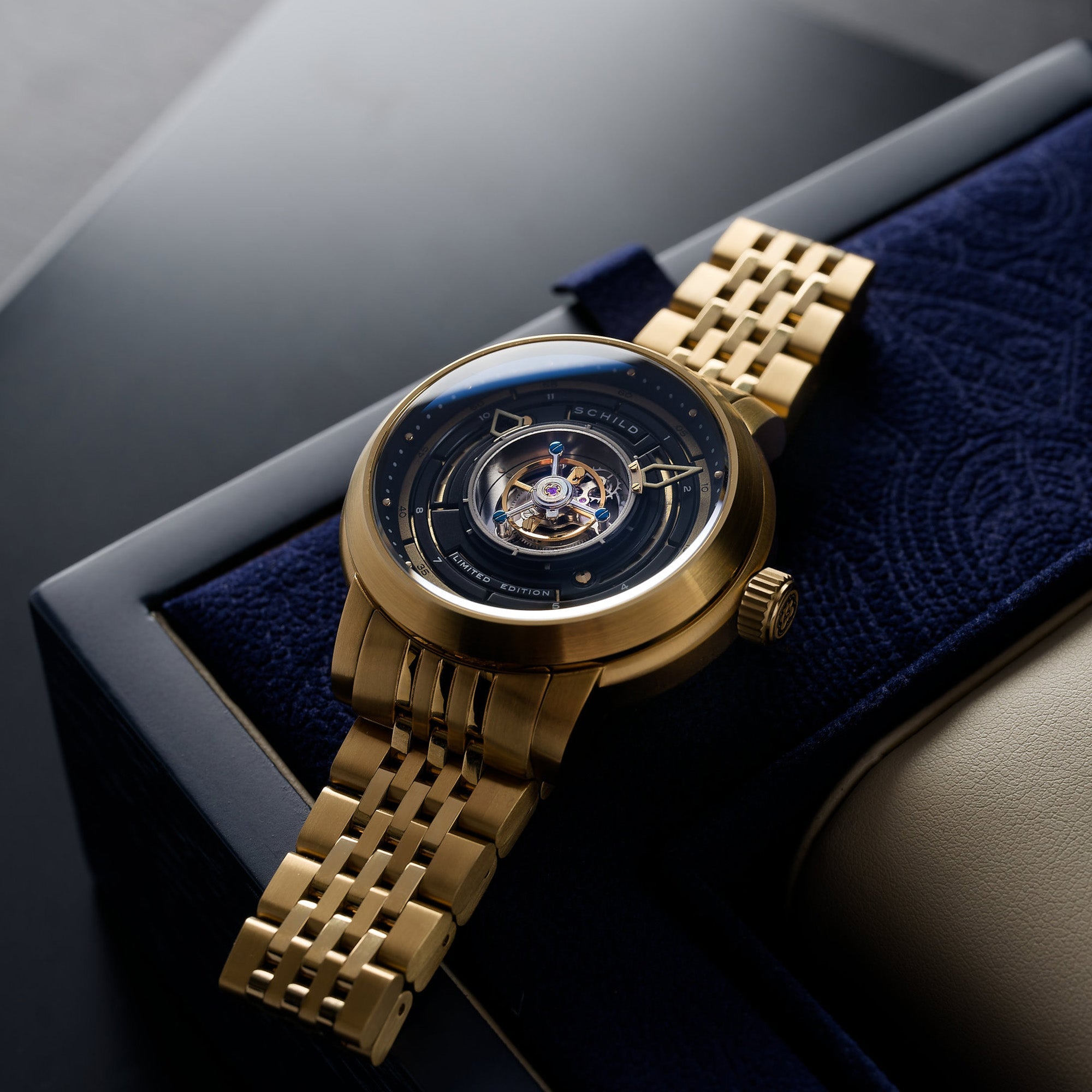 SCHILD Schild Tourbillon Pennant Blue Men's Limited Edition Watch SC-1011-44