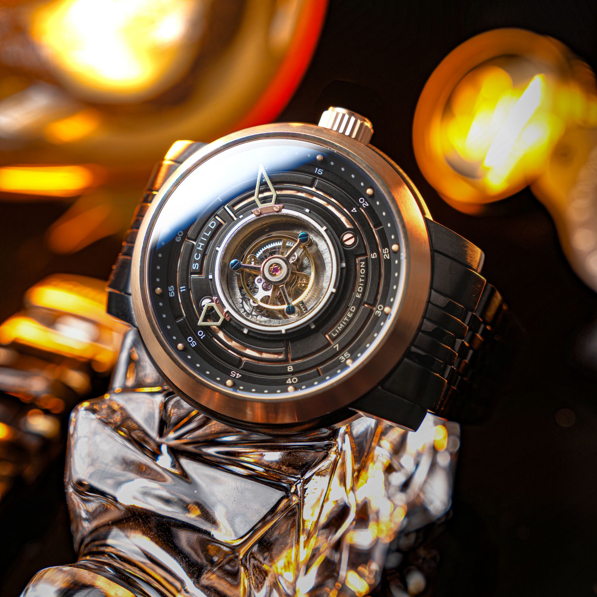 SCHILD Schild Heinrich Cyclone Tourbillon Limited Edition Copper Black Men's Watch SC-1011-88