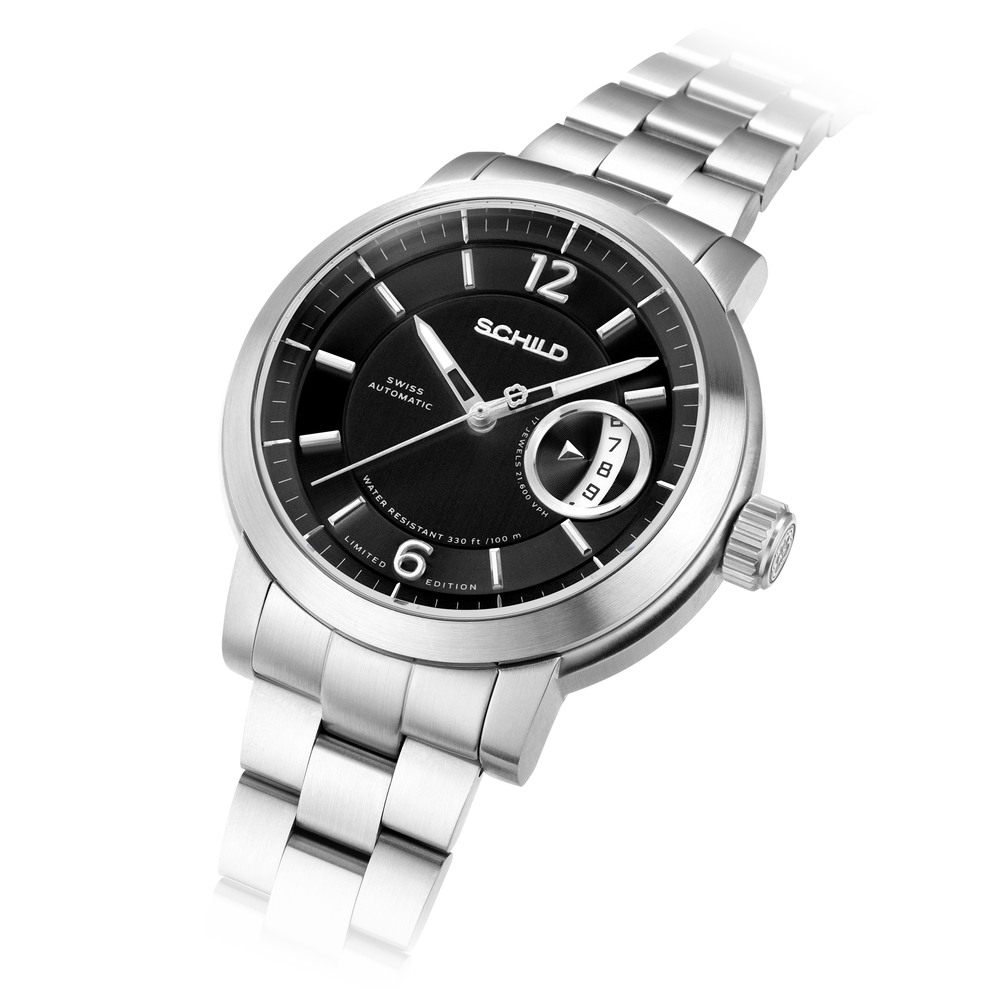 SCHILD Schild Heinrich Minimal Swiss Automatic Limited Edition Tie Black Men's Watch SC-1015-22