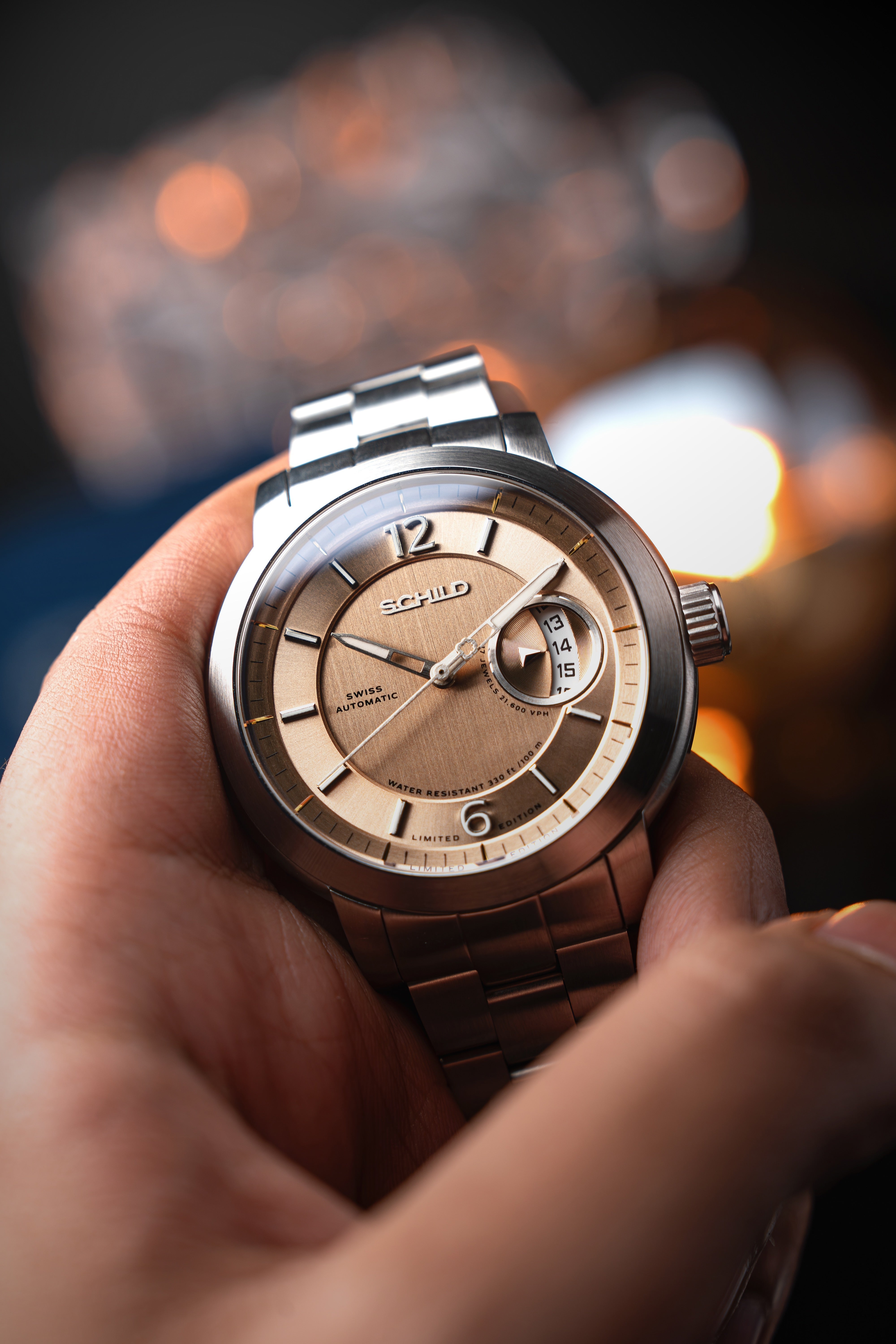 SCHILD Schild Heinrich Minimal Swiss Automatic Limited Edition Champagne Men's Watch SC-1015-33