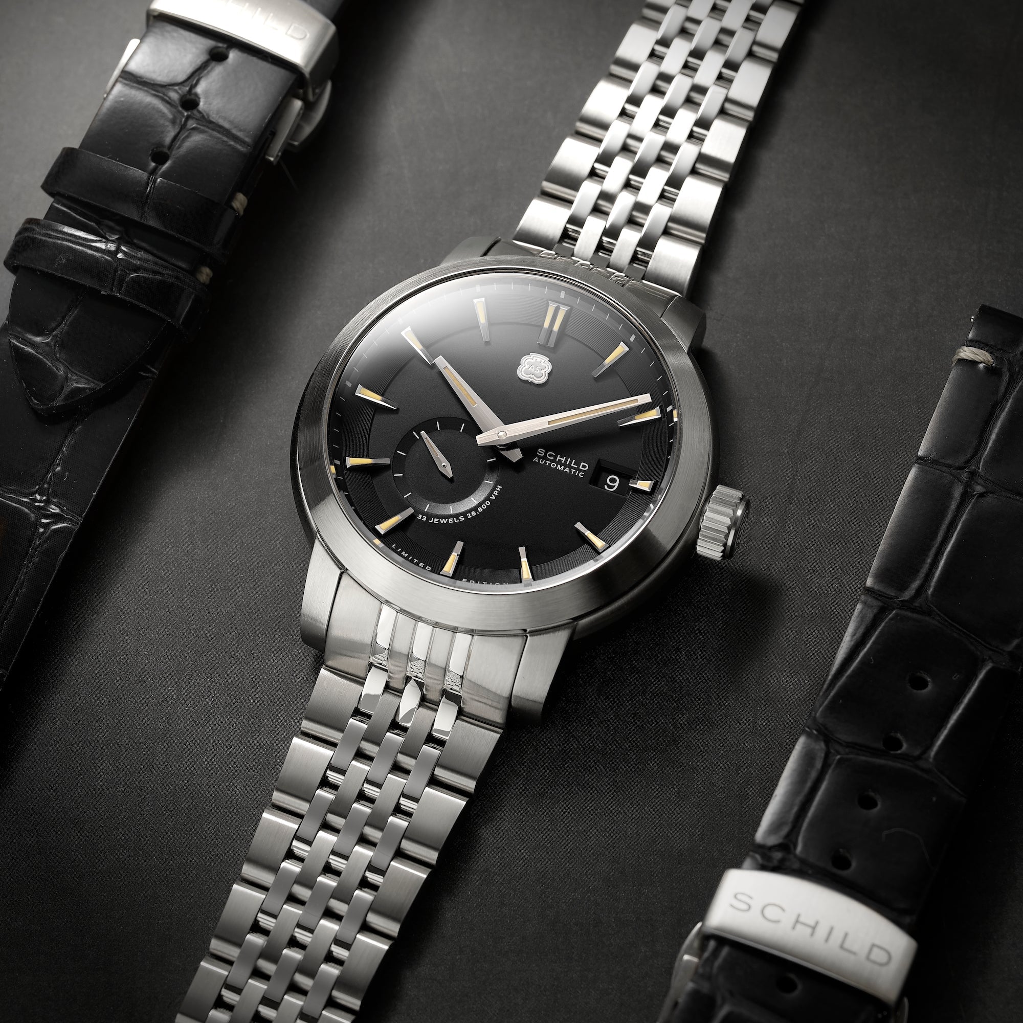 SCHILD Schild Heinrich Micro Rotor Automatic Limited Edition Aura Black Men's Watch SC-1017-11