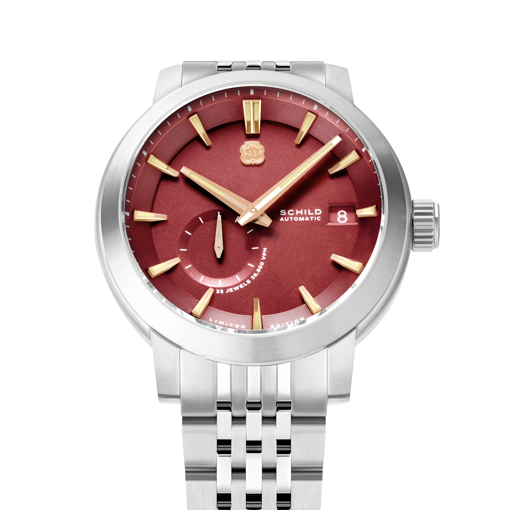 SCHILD Schild Heinrich Micro Rotor Automatic Limited Edition Cabernet Red Men's Watch SC-1017-33