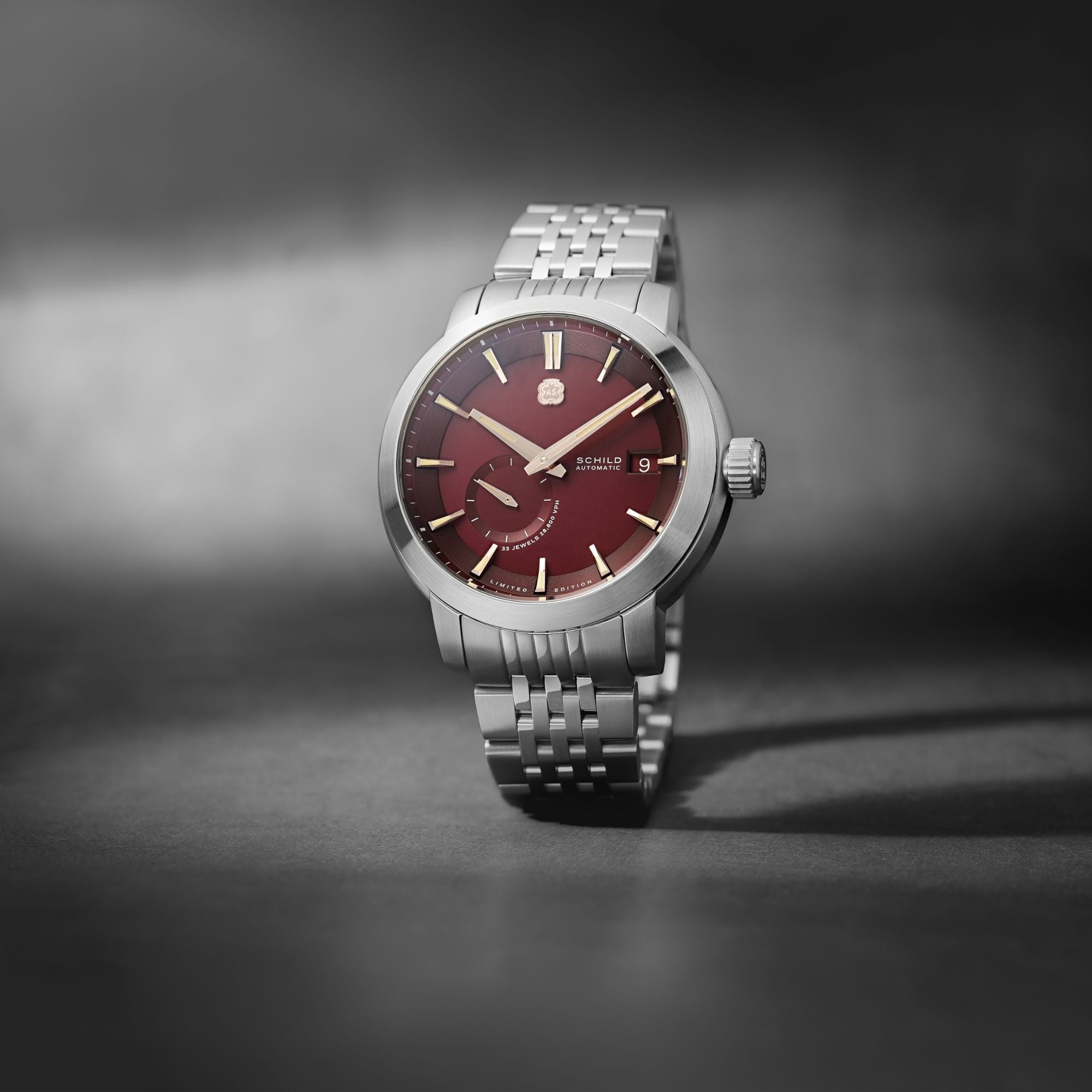 SCHILD Schild Heinrich Micro Rotor Automatic Limited Edition Cabernet Red Men's Watch SC-1017-33