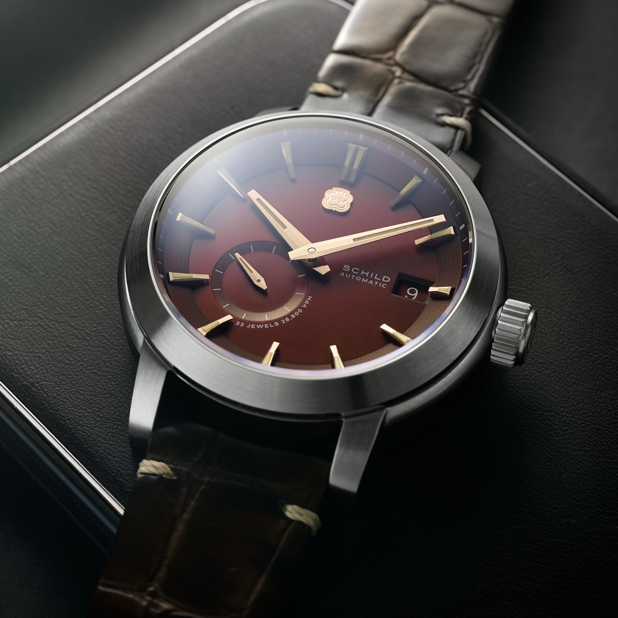 SCHILD Schild Heinrich Micro Rotor Automatic Limited Edition Cabernet Red Men's Watch SC-1017-33