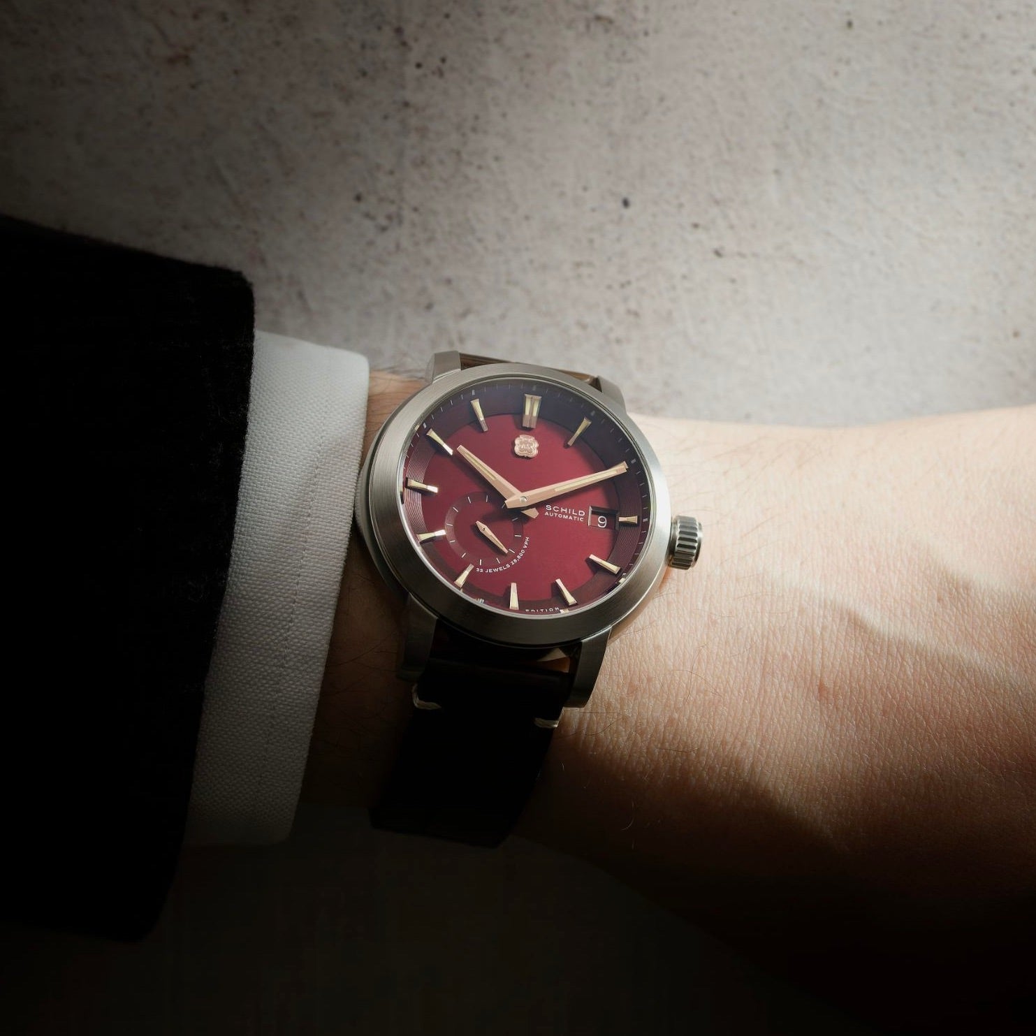SCHILD Schild Heinrich Micro Rotor Automatic Limited Edition Cabernet Red Men's Watch SC-1017-33