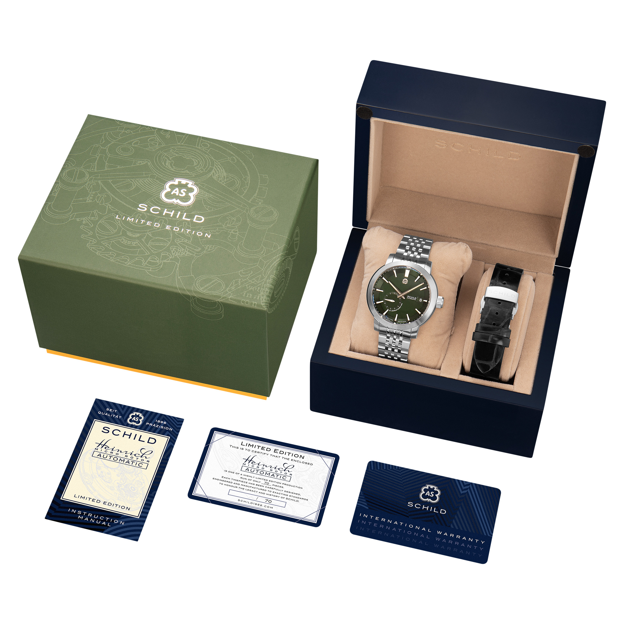SCHILD Schild Heinrich Micro Rotor Automatic Limited Edition Winter Green Men's Watch SC-1017-44