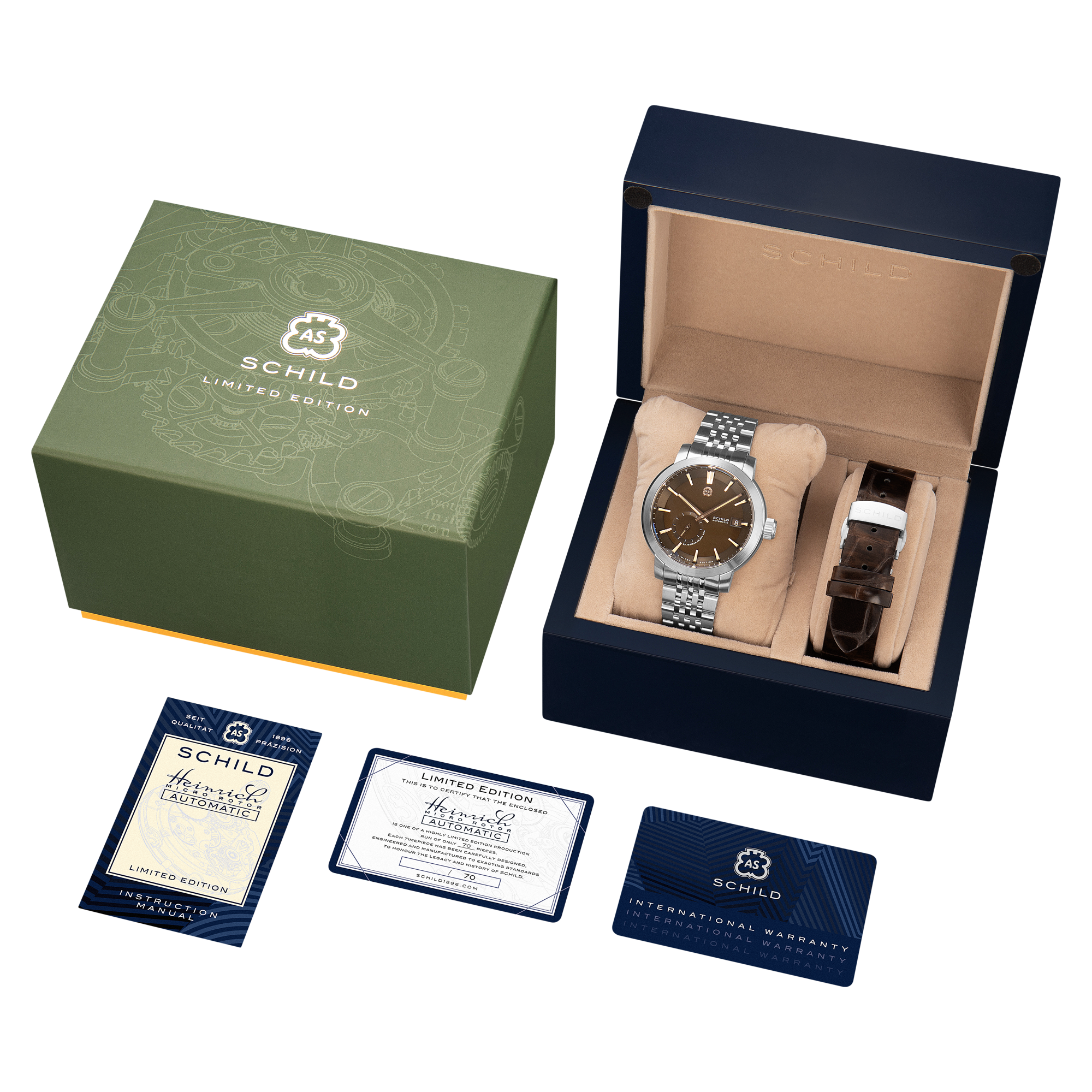 SCHILD Schild Heinrich Micro Rotor Automatic Limited Edition Chocolate Brown Men's Watch SC-1017-77
