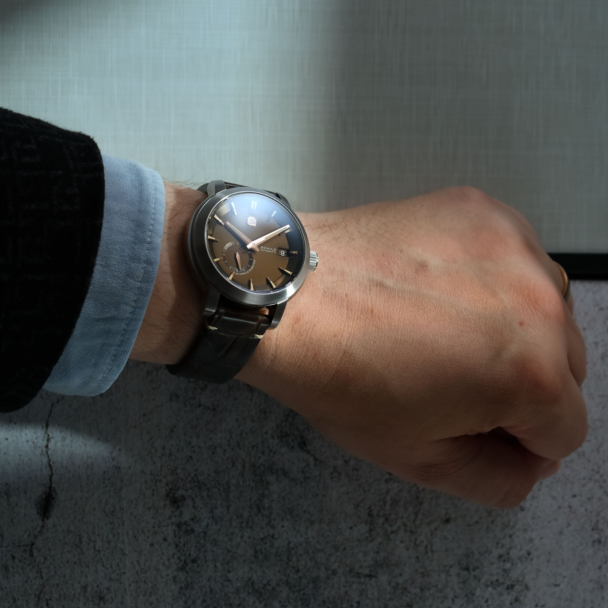 SCHILD Schild Heinrich Micro Rotor Automatic Limited Edition Chocolate Brown Men's Watch SC-1017-77