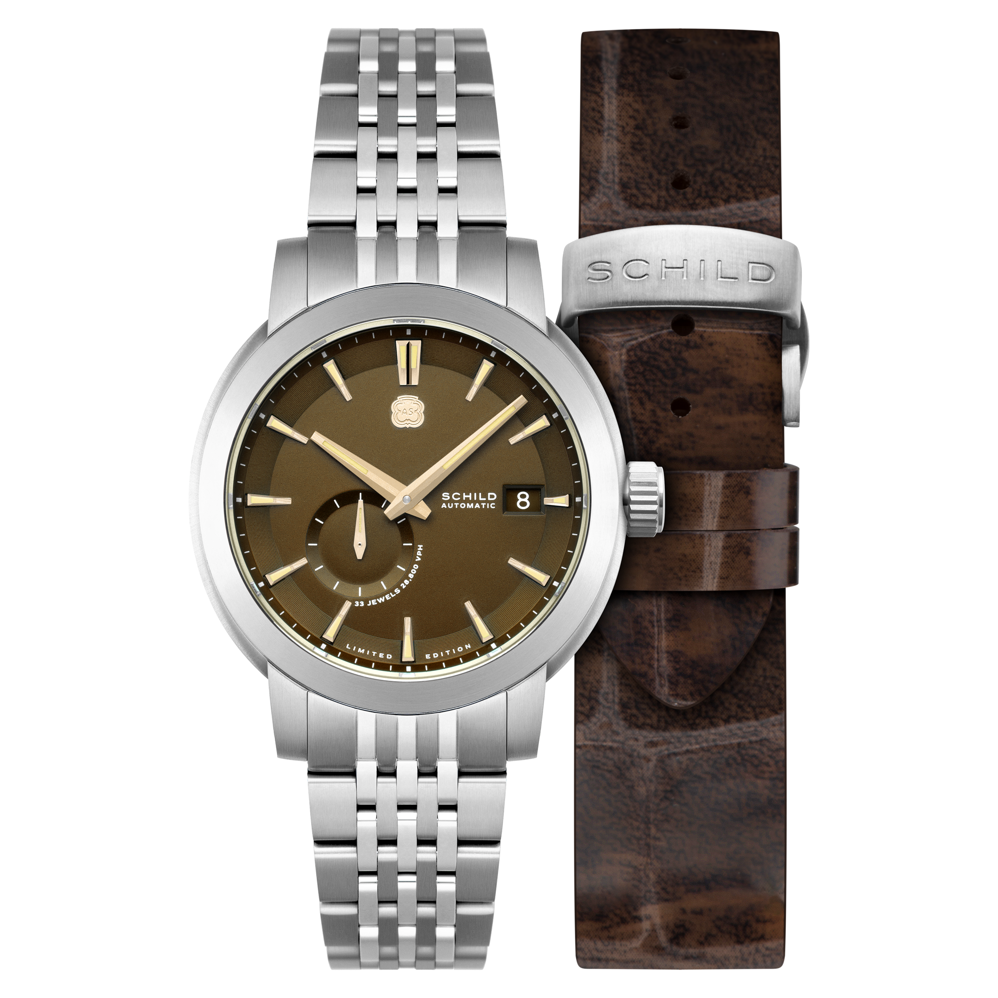 SCHILD Schild Heinrich Micro Rotor Automatic Limited Edition Chocolate Brown Men's Watch SC-1017-77