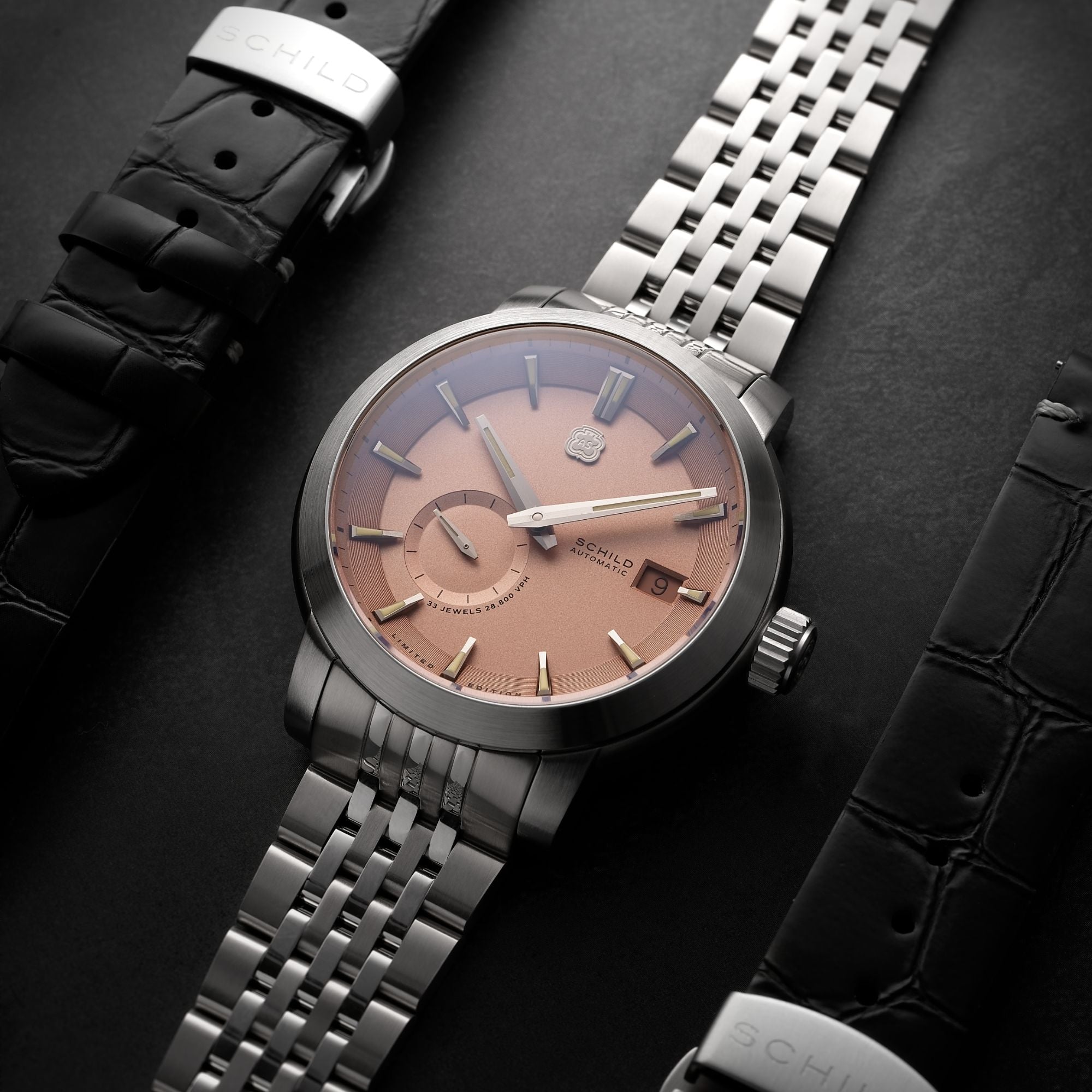 SCHILD Schild Heinrich Micro Rotor Automatic Limited Edition Salmon Men's Watch SC-1017-88