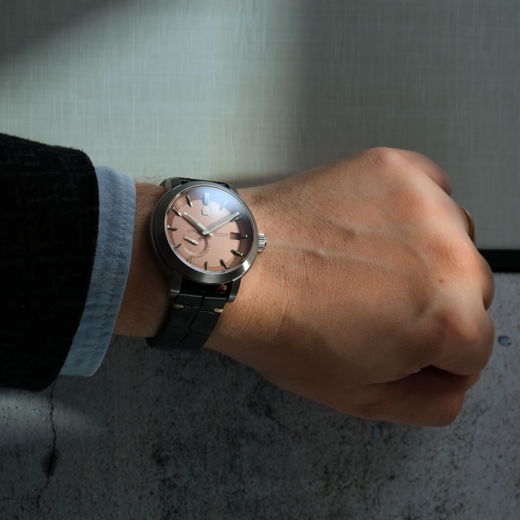 SCHILD Schild Heinrich Micro Rotor Automatic Limited Edition Salmon Men's Watch SC-1017-88