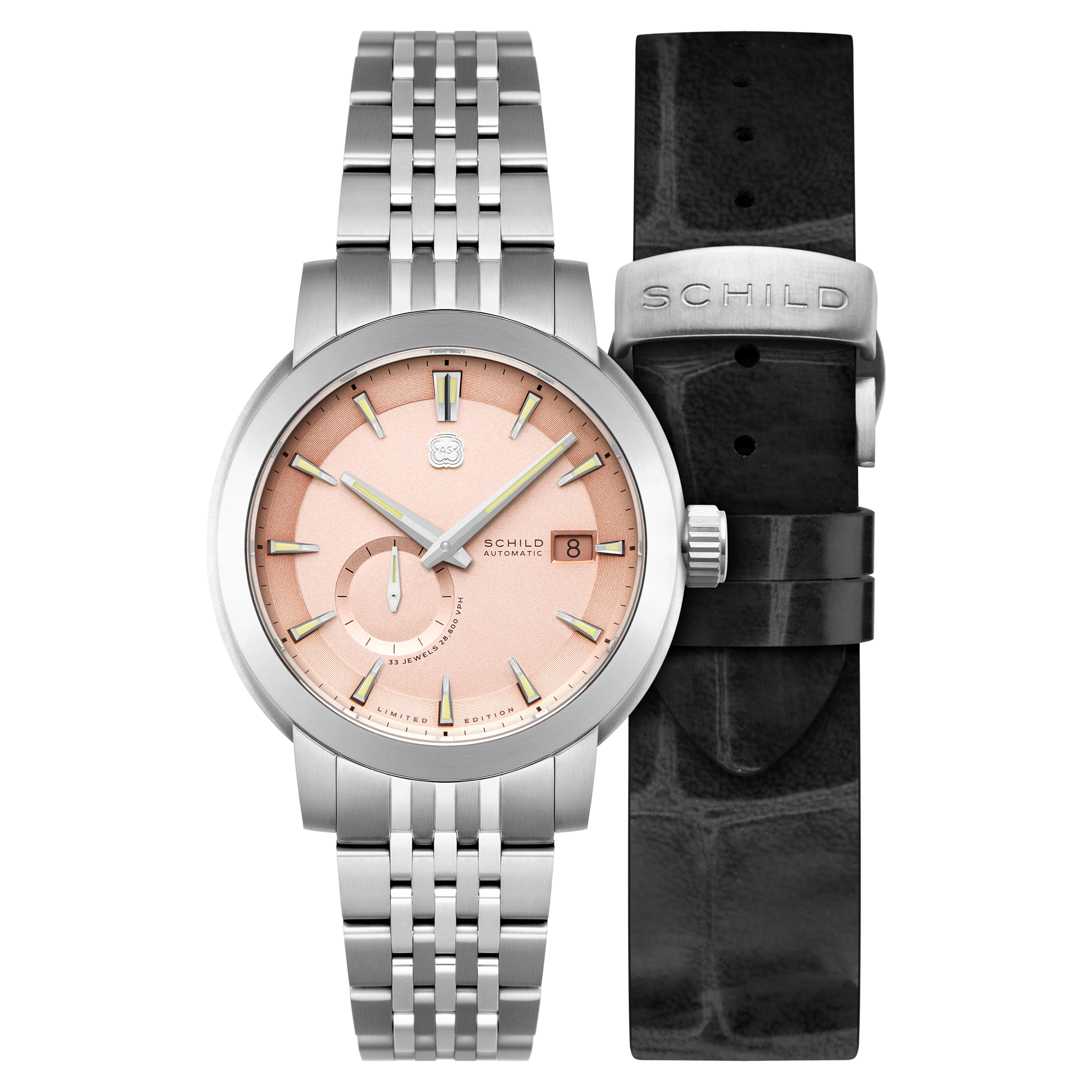 SCHILD Schild Heinrich Micro Rotor Automatic Limited Edition Salmon Men's Watch SC-1017-88