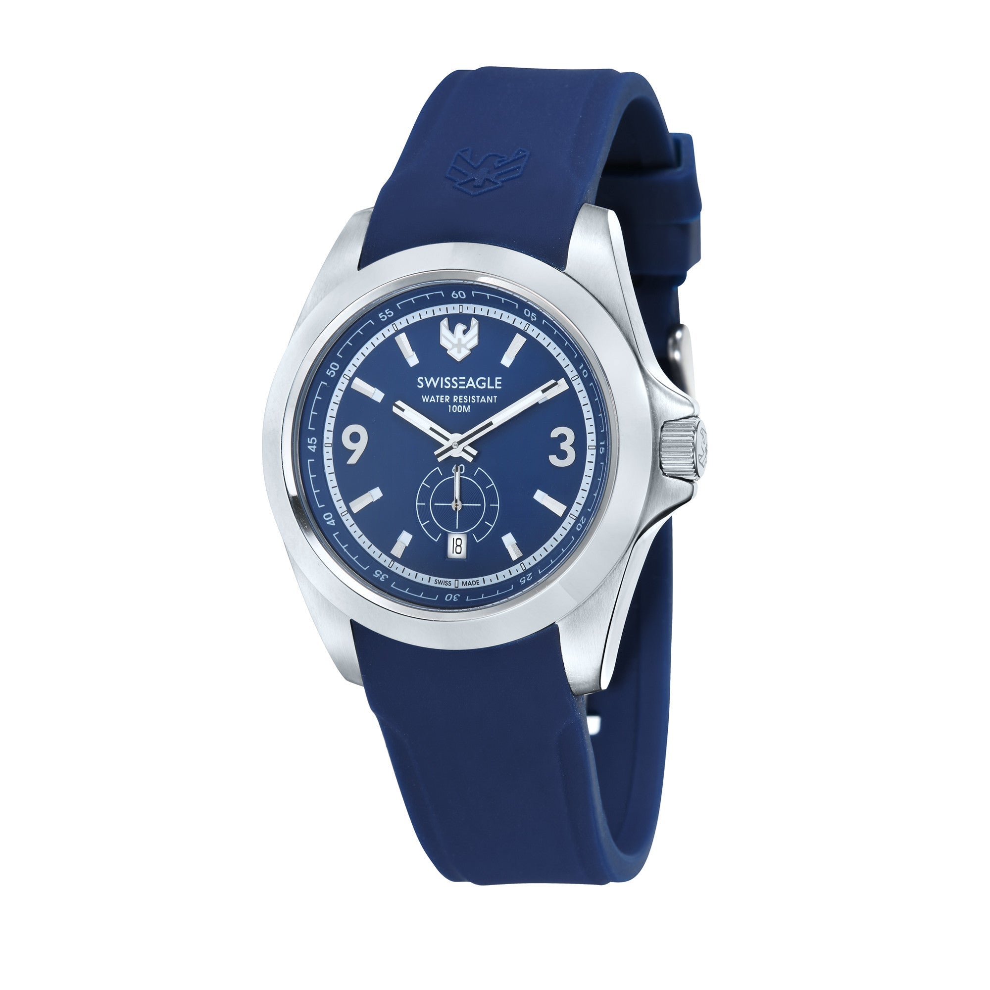 SWISS EAGLE Swiss Eagle Dufaux Blue 2 Hand Date Subdial Second Display Men's Watch SE-9064-02