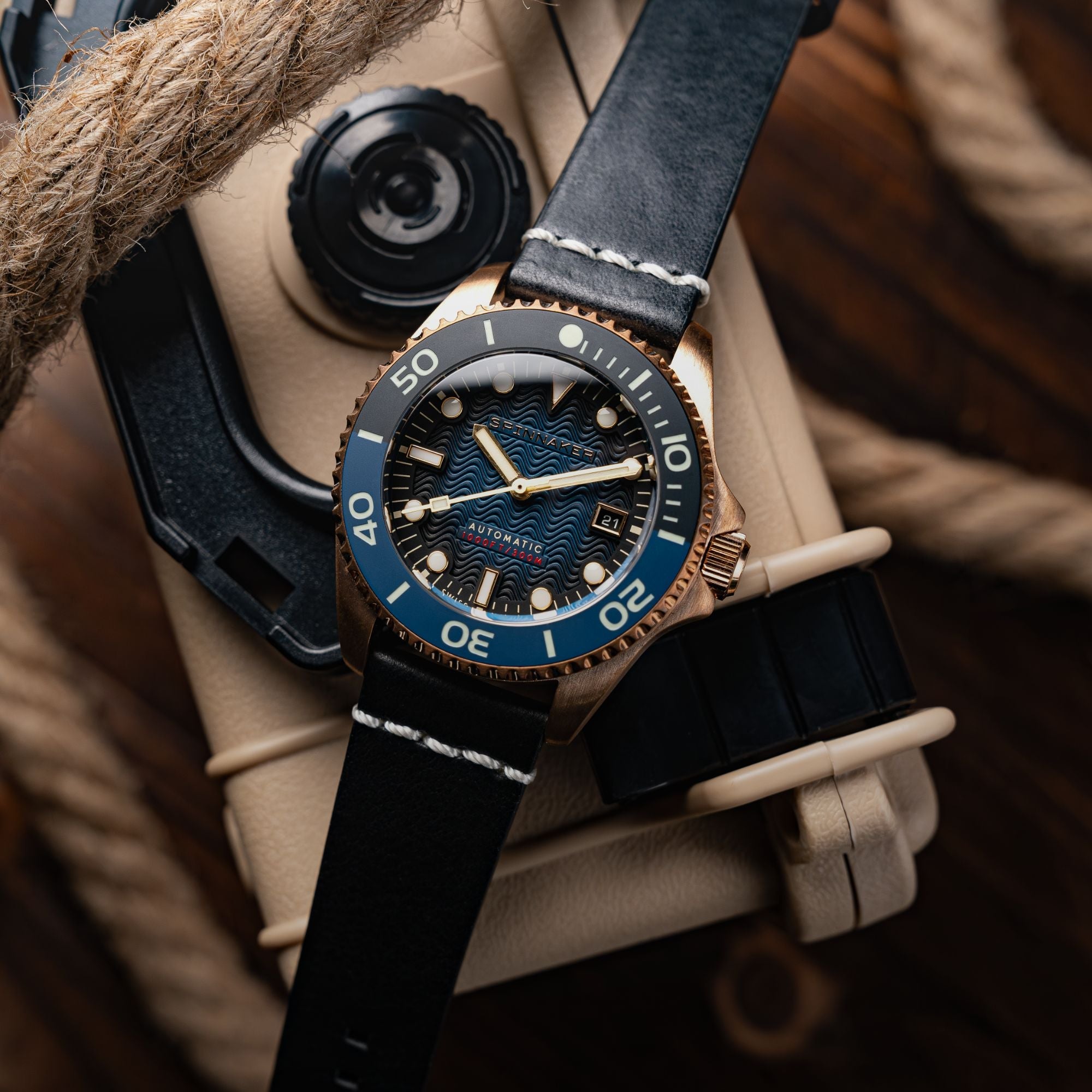 SPINNAKER Spinnaker Tesei Bronze Swiss Automatic Midnight Blue Men's Watch SP-5060-0A