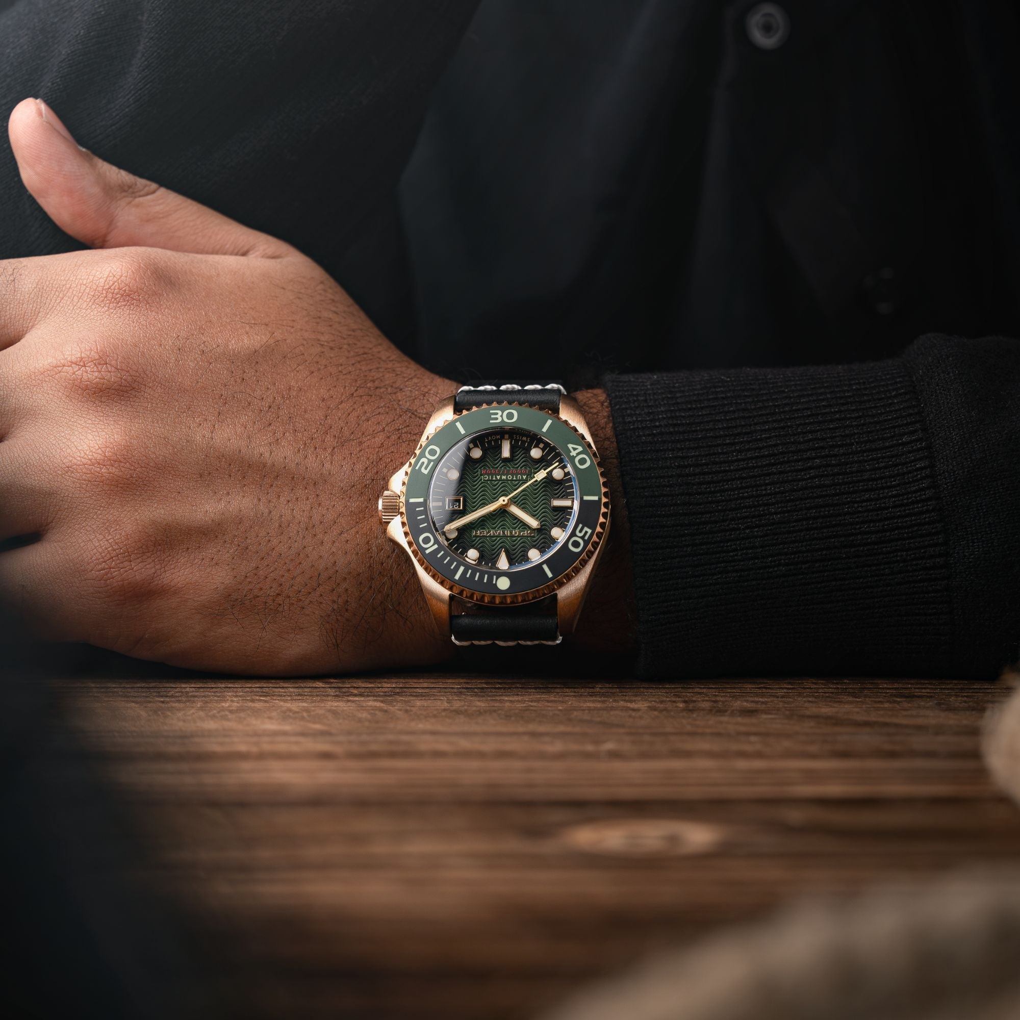 SPINNAKER Spinnaker Tesei Bronze Swiss Automatic Forest Green Men's Watch SP-5060-0B