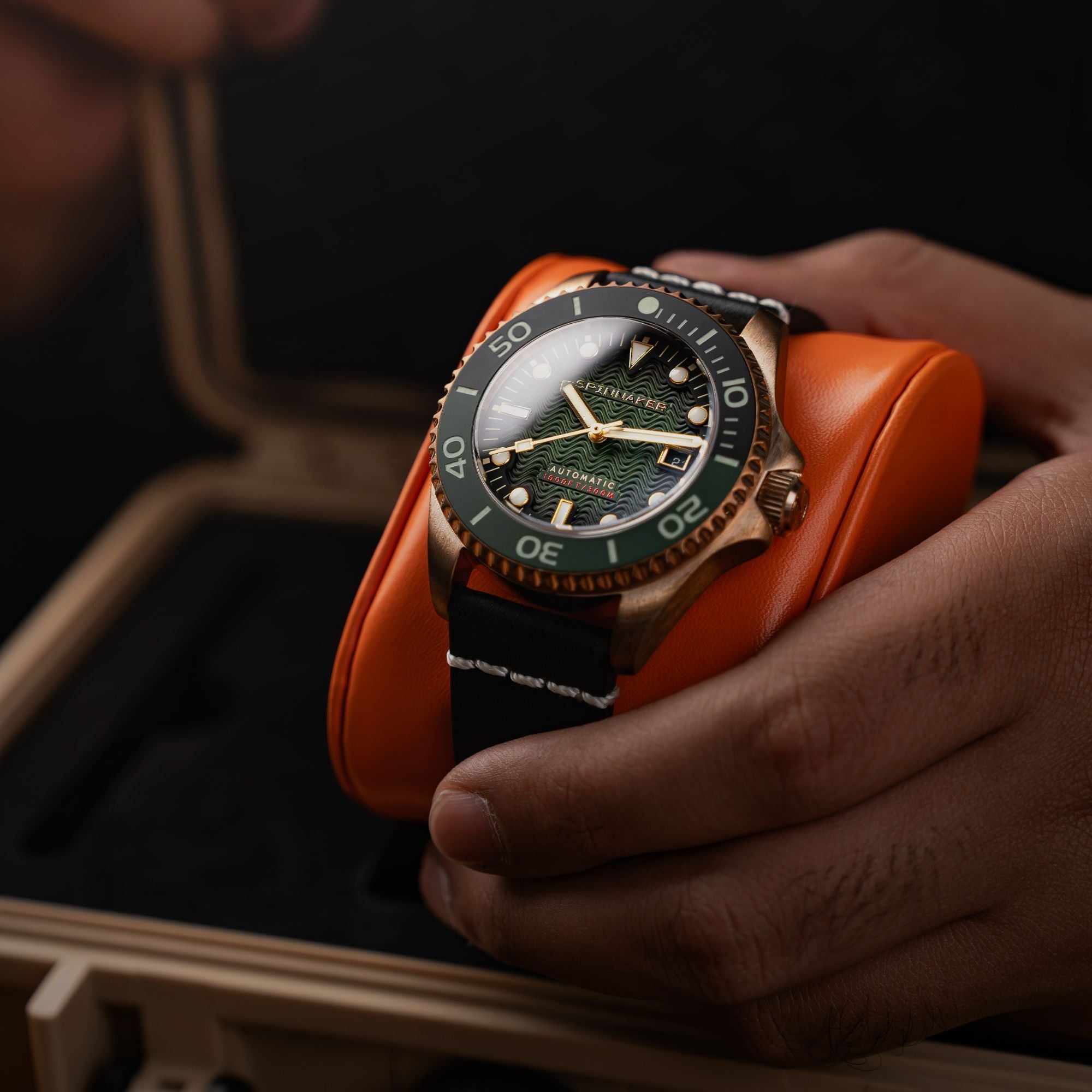 SPINNAKER Spinnaker Tesei Bronze Swiss Automatic Forest Green Men's Watch SP-5060-0B