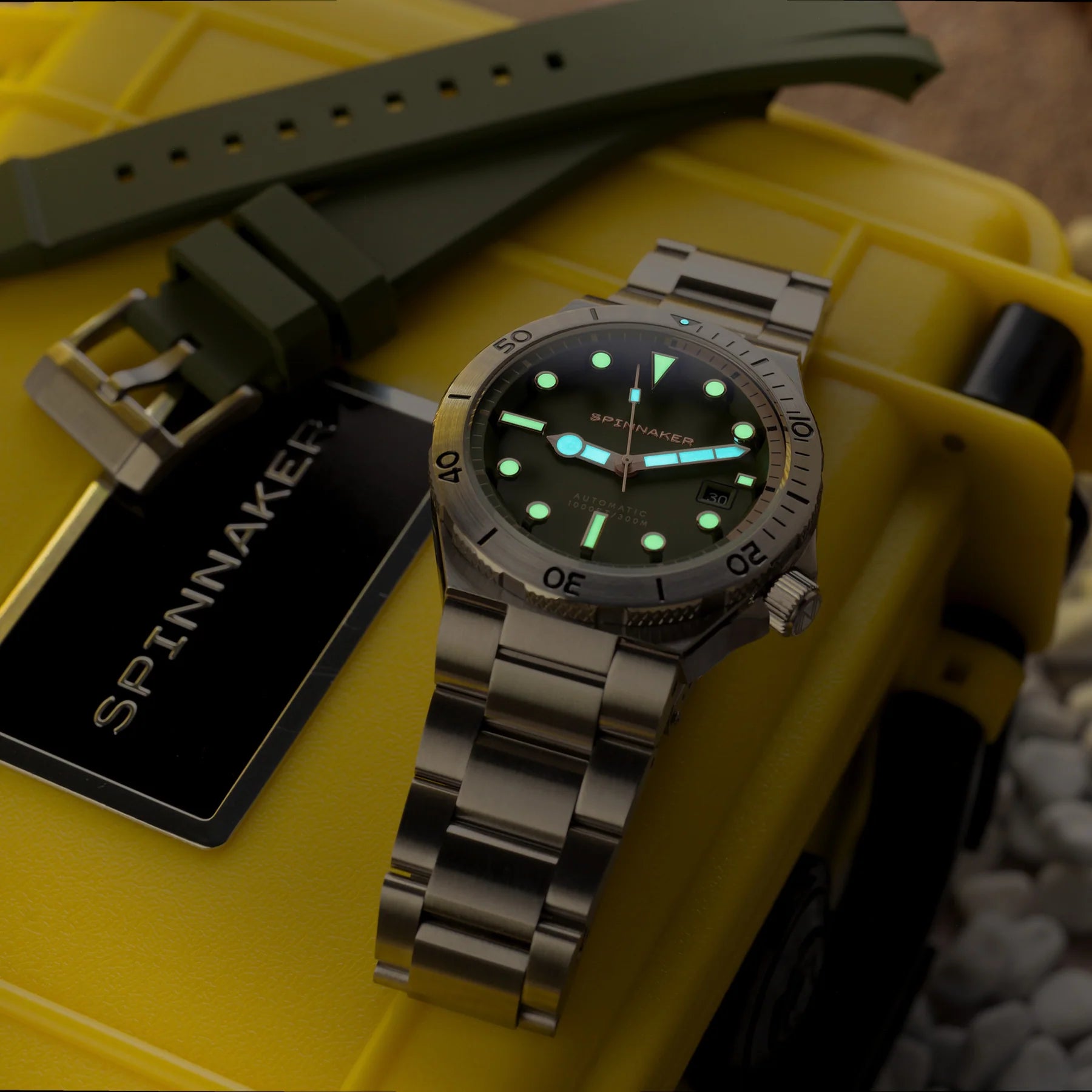 SPINNAKER Spinnaker Boettger Dark Olive Japanese Automatic Men's Watch SP-5083-FF