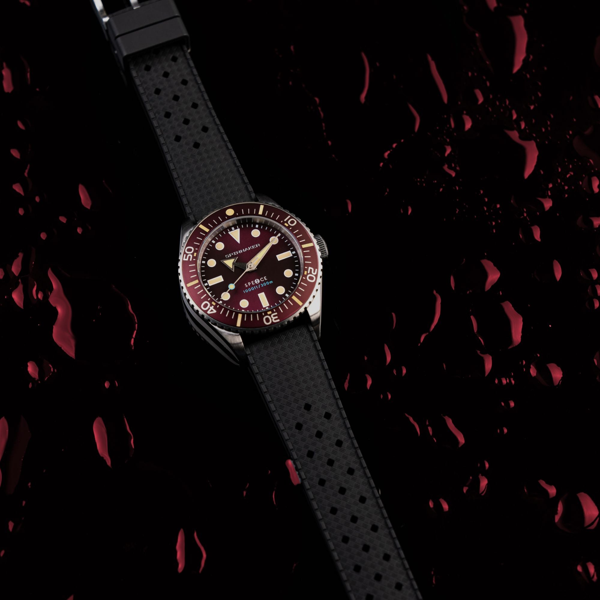 SPINNAKER Spinnaker Spence 300 Automatic Burgundy Men's Watch SP-5097-99