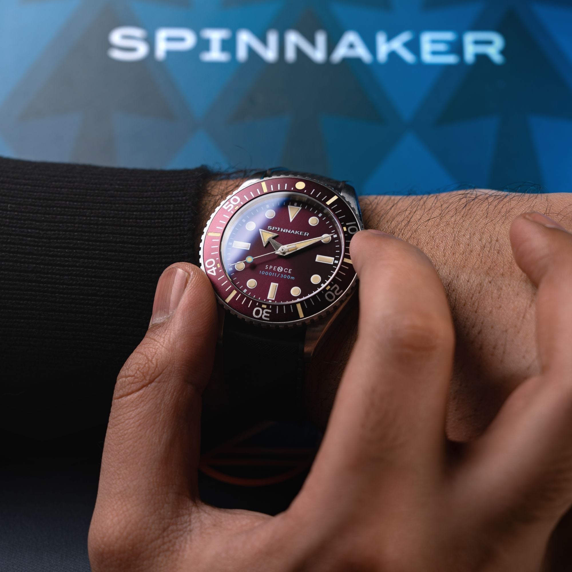 SPINNAKER Spinnaker Spence 300 Automatic Burgundy Men's Watch SP-5097-99