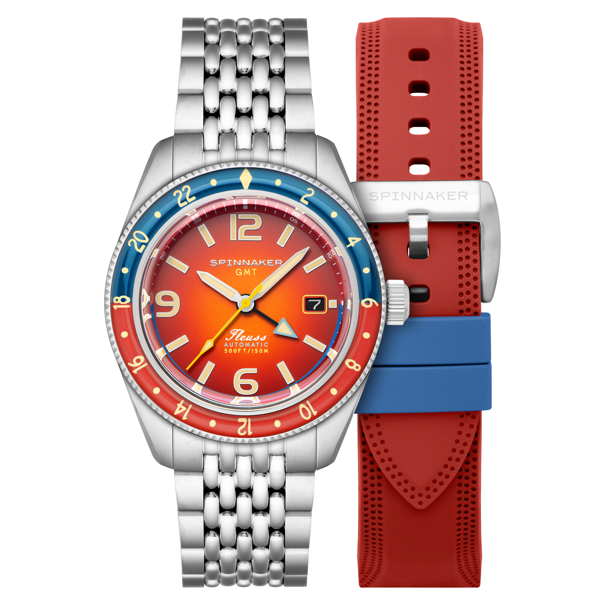 SPINNAKER Spinnaker Fleuss GMT Automatic Burnt Orange Men's Watch SP-5120-99