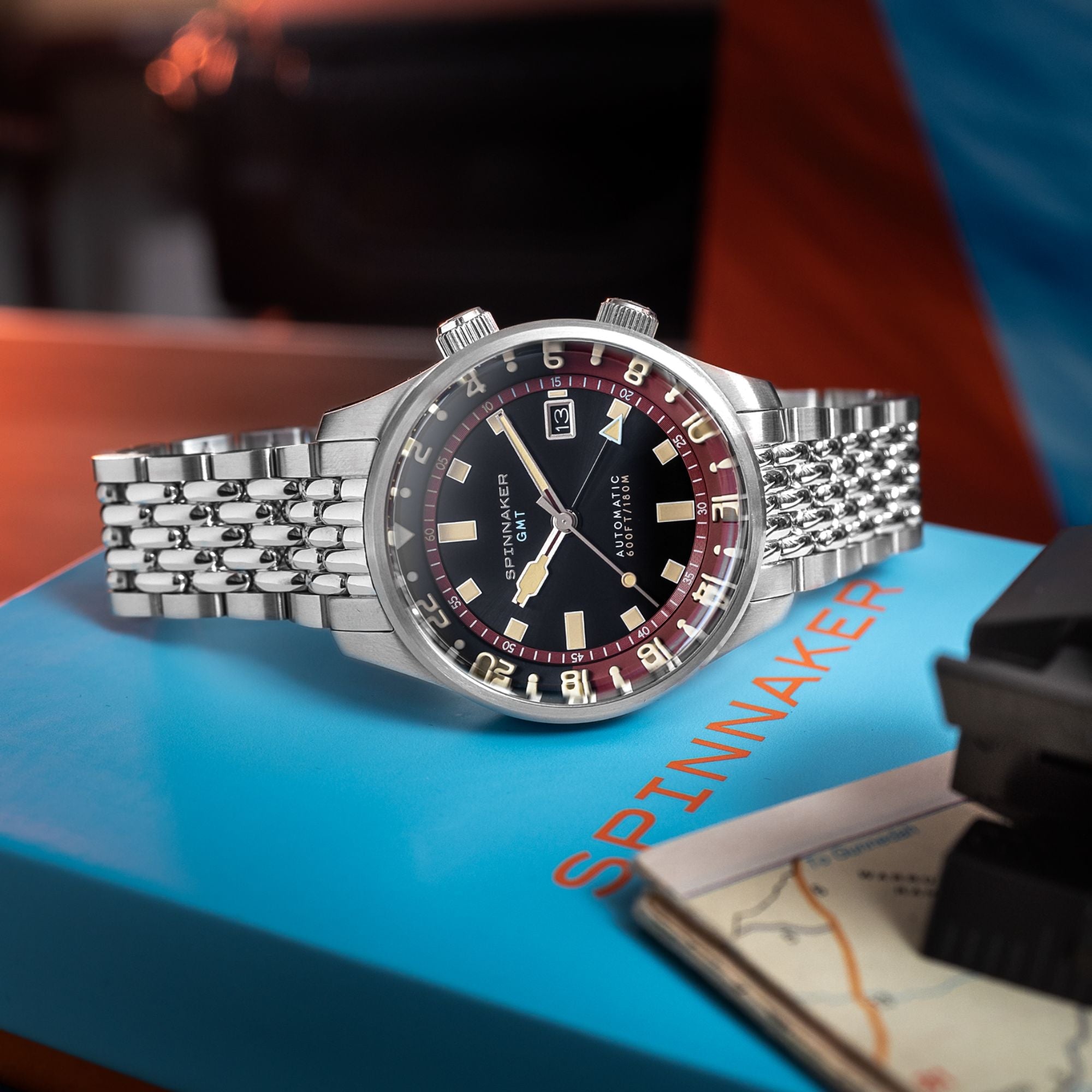 SPINNAKER Spinnaker Bradner GMT Automatic Sombre Red Men's Watch SP-5121-11