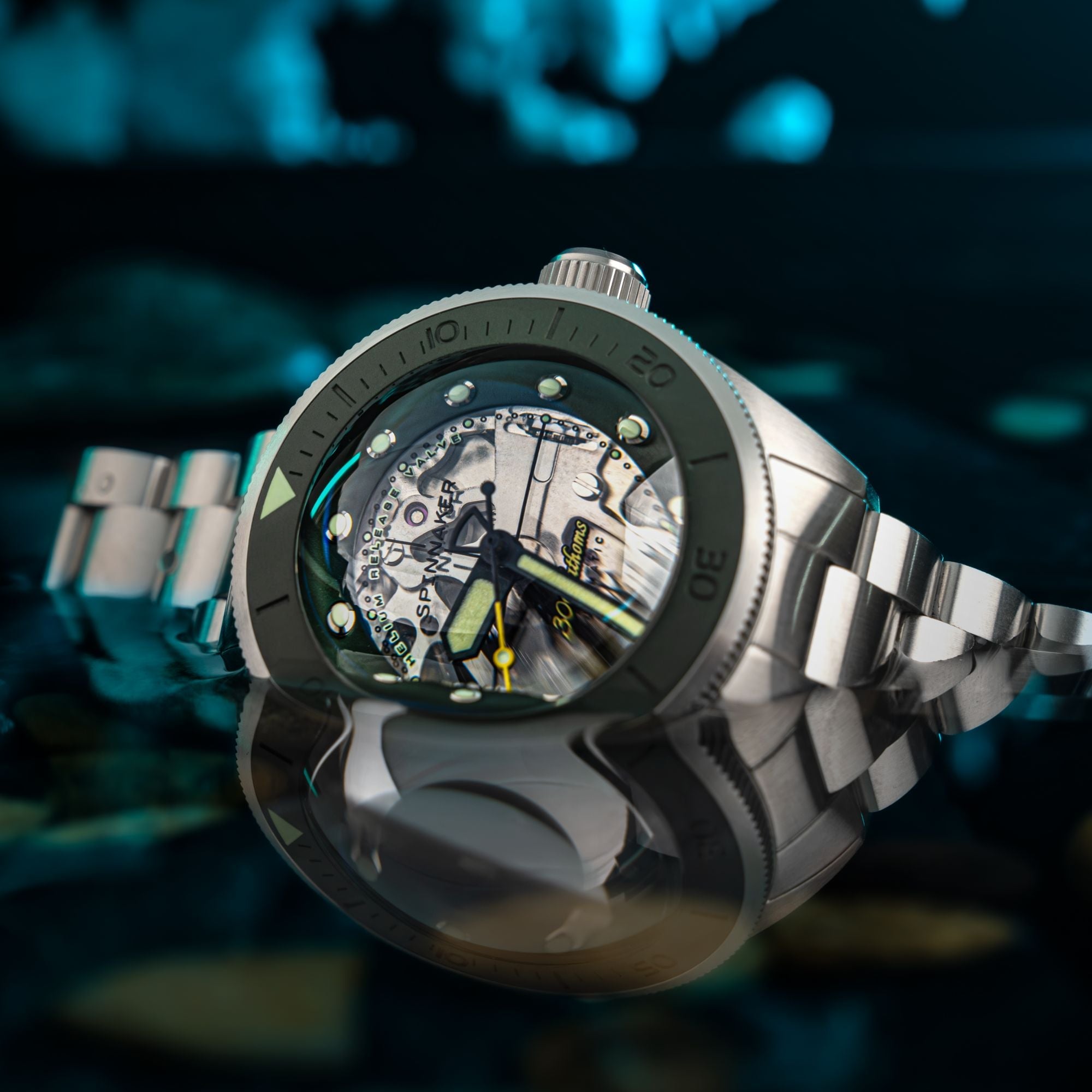 SPINNAKER Spinnaker Piccard Skeleton Automatic Mist Green Men's Watch SP-5135-22