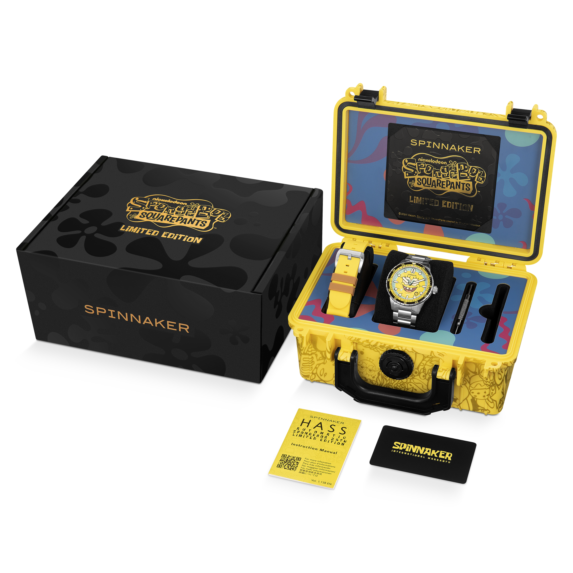SPINNAKER Spinnaker SpongeBob Yellow Hass Automatic Spongebob Squarepants 25th Limited Edition SP-5138-11