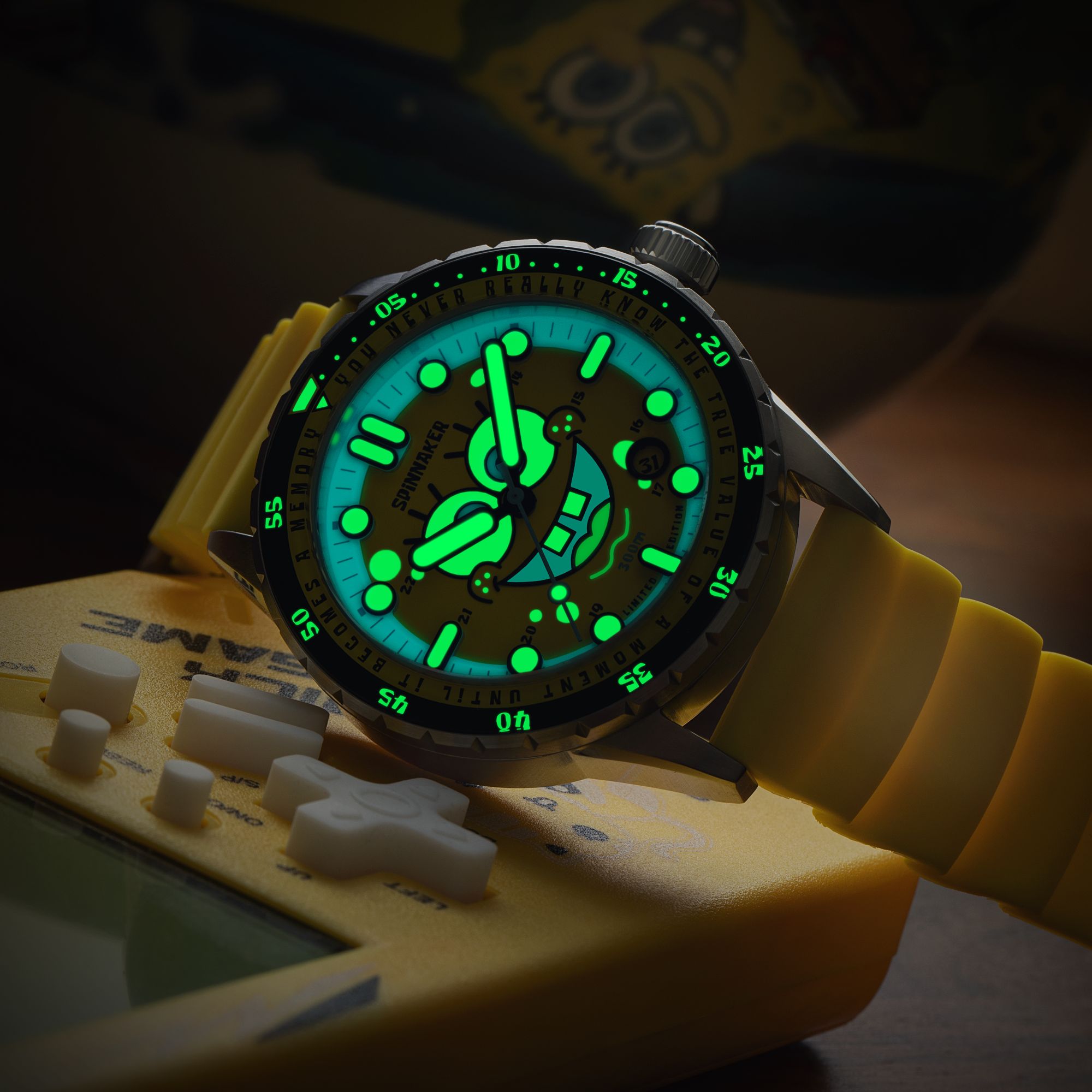 SPINNAKER Spinnaker SpongeBob Yellow Hass Automatic Spongebob Squarepants 25th Limited Edition SP-5138-11
