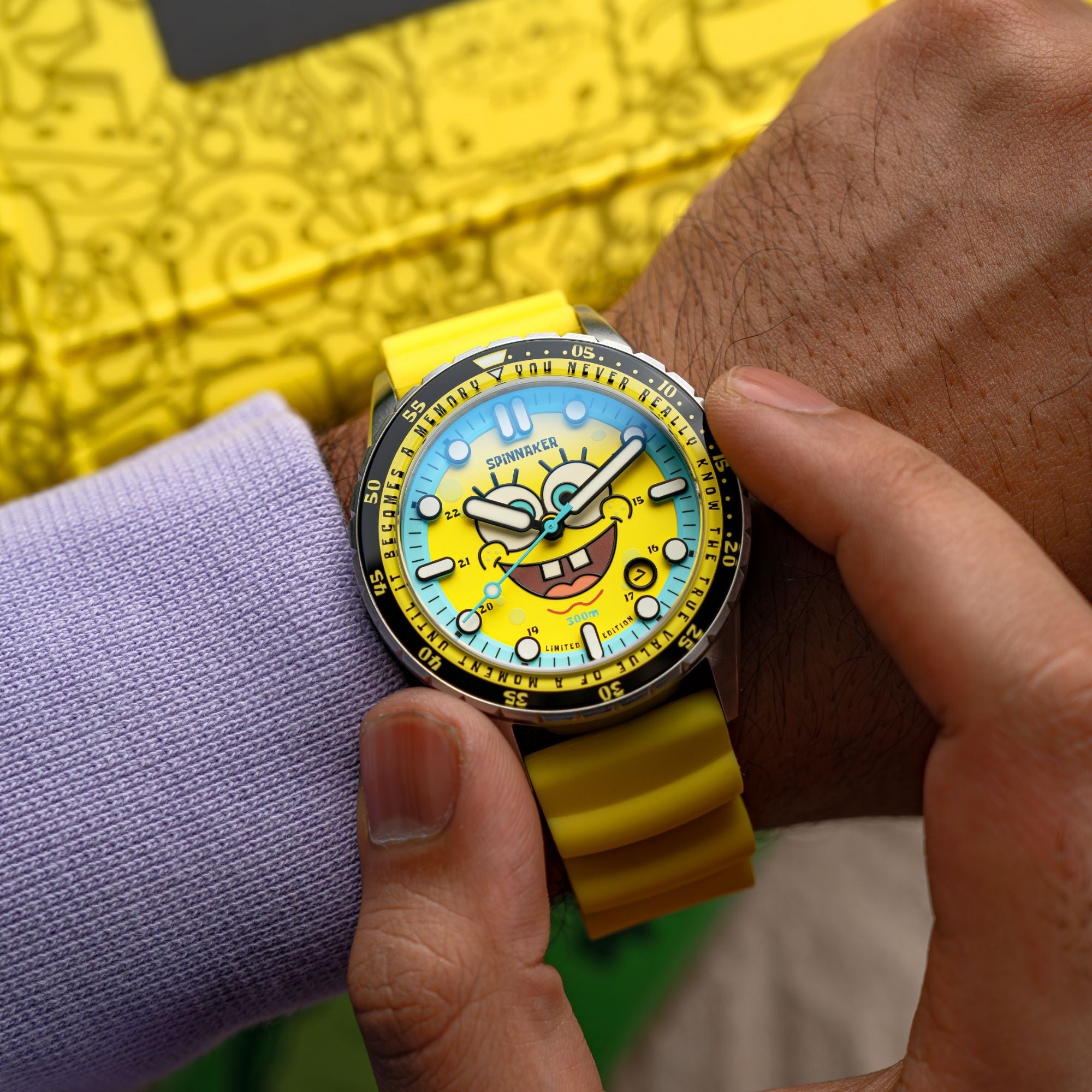 SPINNAKER Spinnaker SpongeBob Yellow Hass Automatic Spongebob Squarepants 25th Limited Edition SP-5138-11