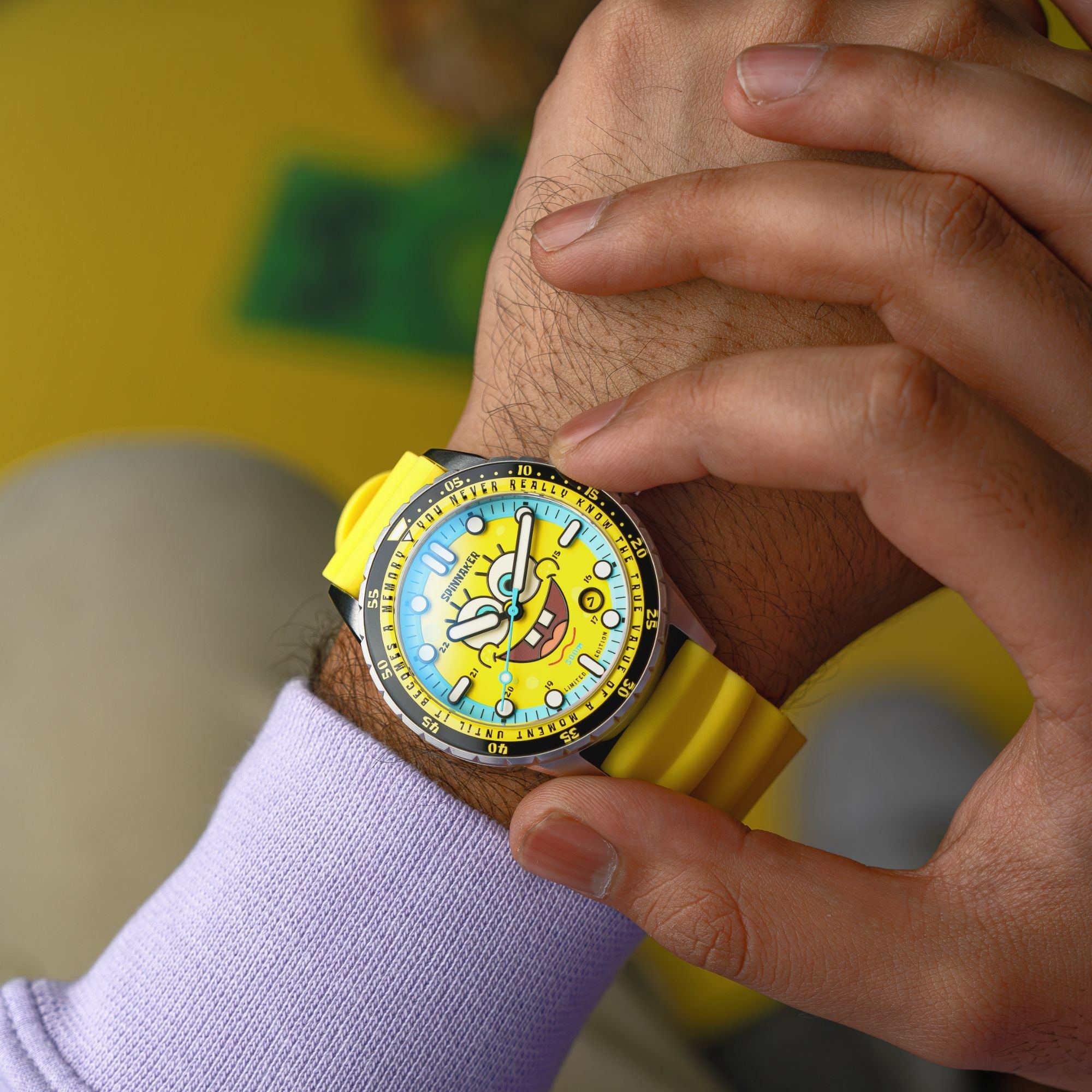 SPINNAKER Spinnaker SpongeBob Yellow Hass Automatic Spongebob Squarepants 25th Limited Edition SP-5138-11
