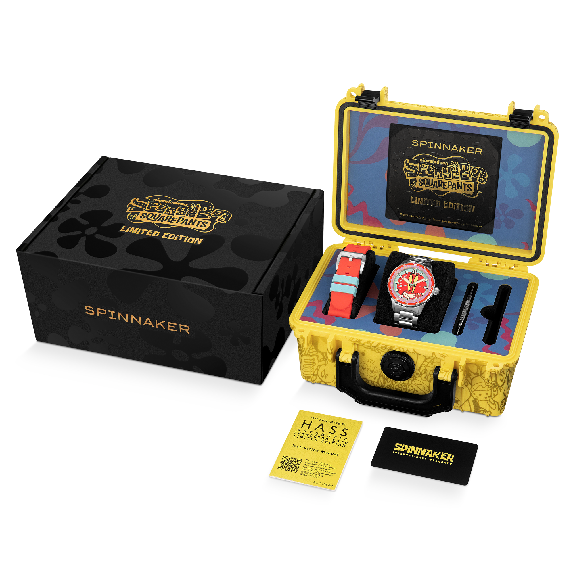 SPINNAKER Spinnaker Mr. Krabs Red Hass Automatic Spongebob Squarepants 25th Limited Edition SP-5138-44