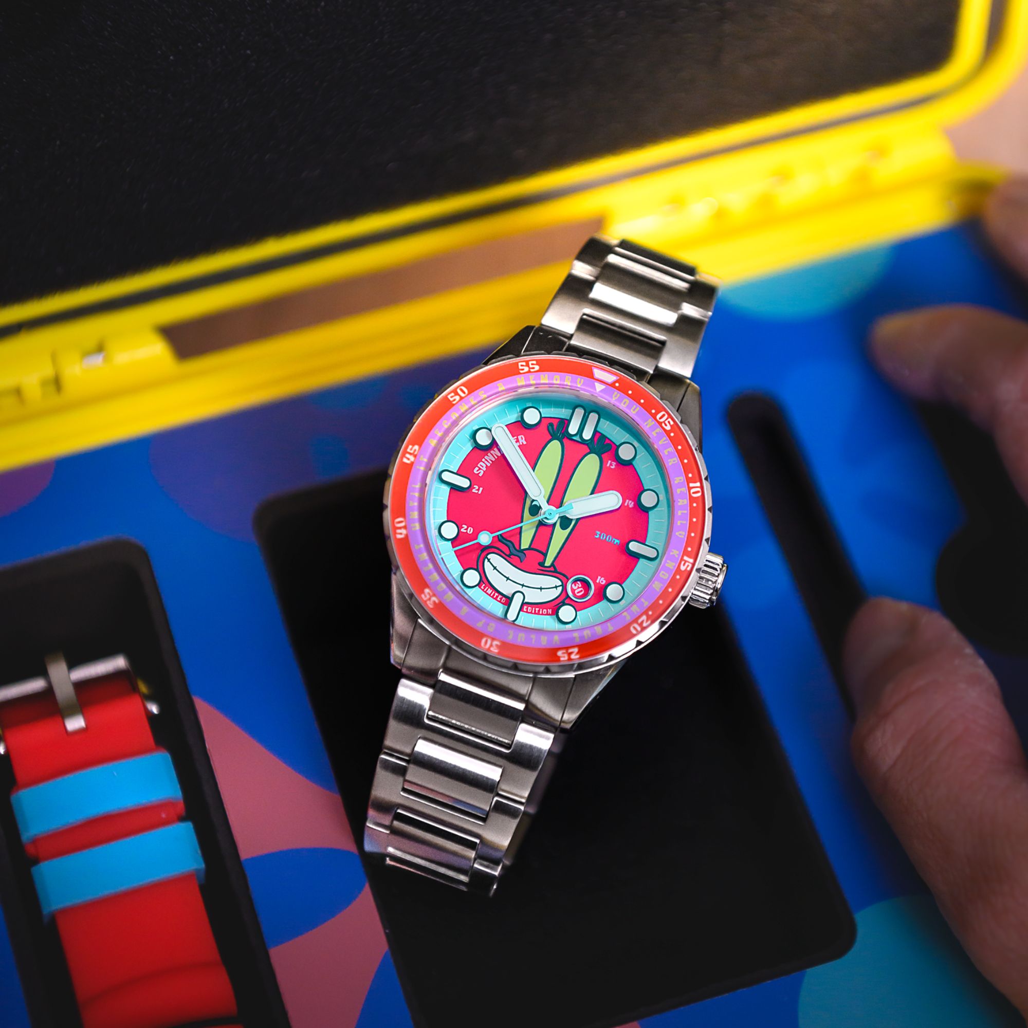 SPINNAKER Spinnaker Mr. Krabs Red Hass Automatic Spongebob Squarepants 25th Limited Edition SP-5138-44