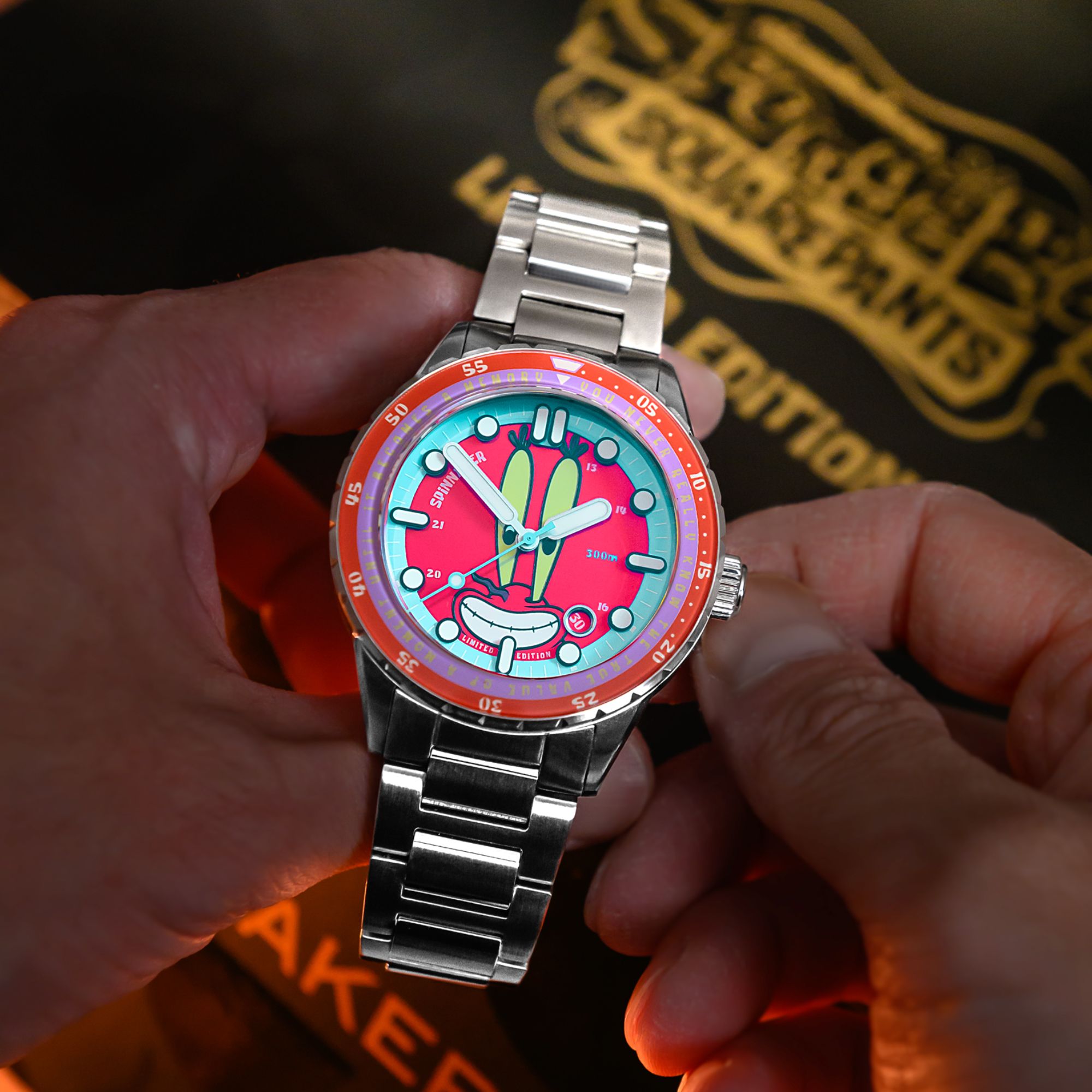 SPINNAKER Spinnaker Mr. Krabs Red Hass Automatic Spongebob Squarepants 25th Limited Edition SP-5138-44