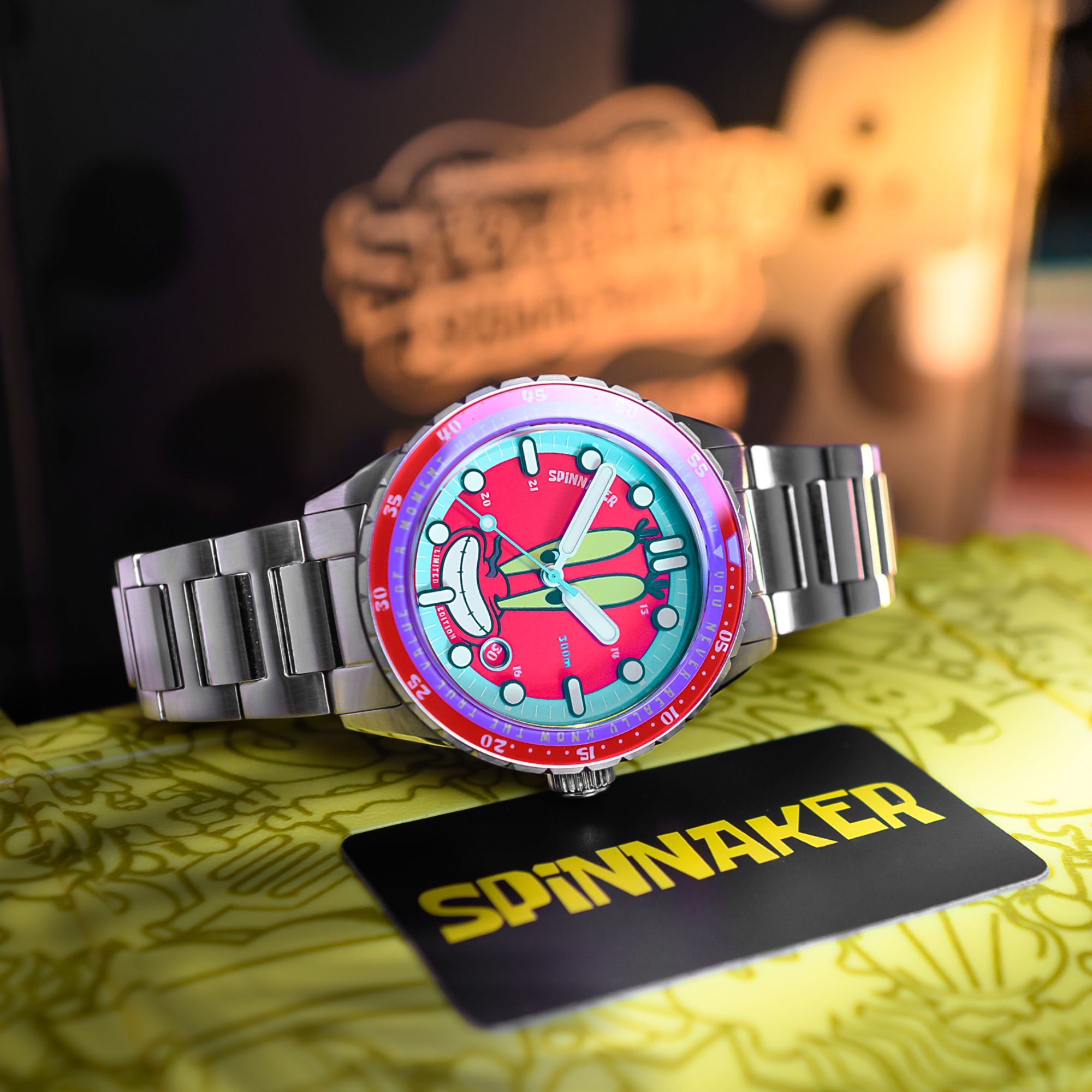 SPINNAKER Spinnaker Mr. Krabs Red Hass Automatic Spongebob Squarepants 25th Limited Edition SP-5138-44