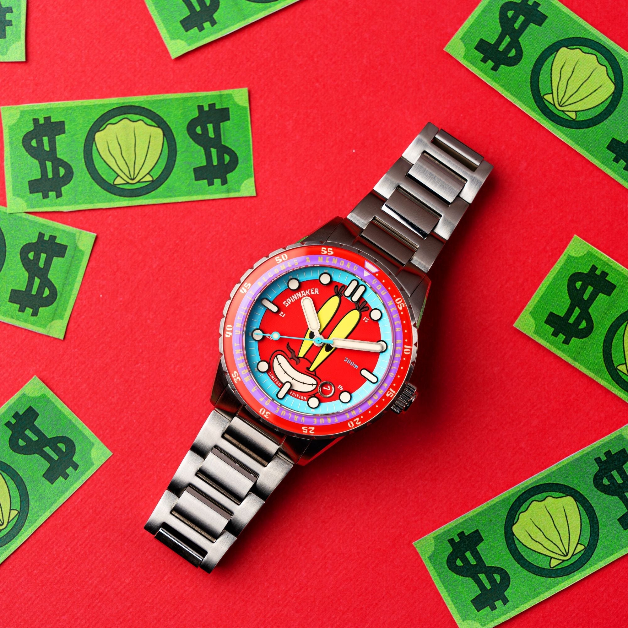 SPINNAKER Spinnaker Mr. Krabs Red Hass Automatic Spongebob Squarepants 25th Limited Edition SP-5138-44