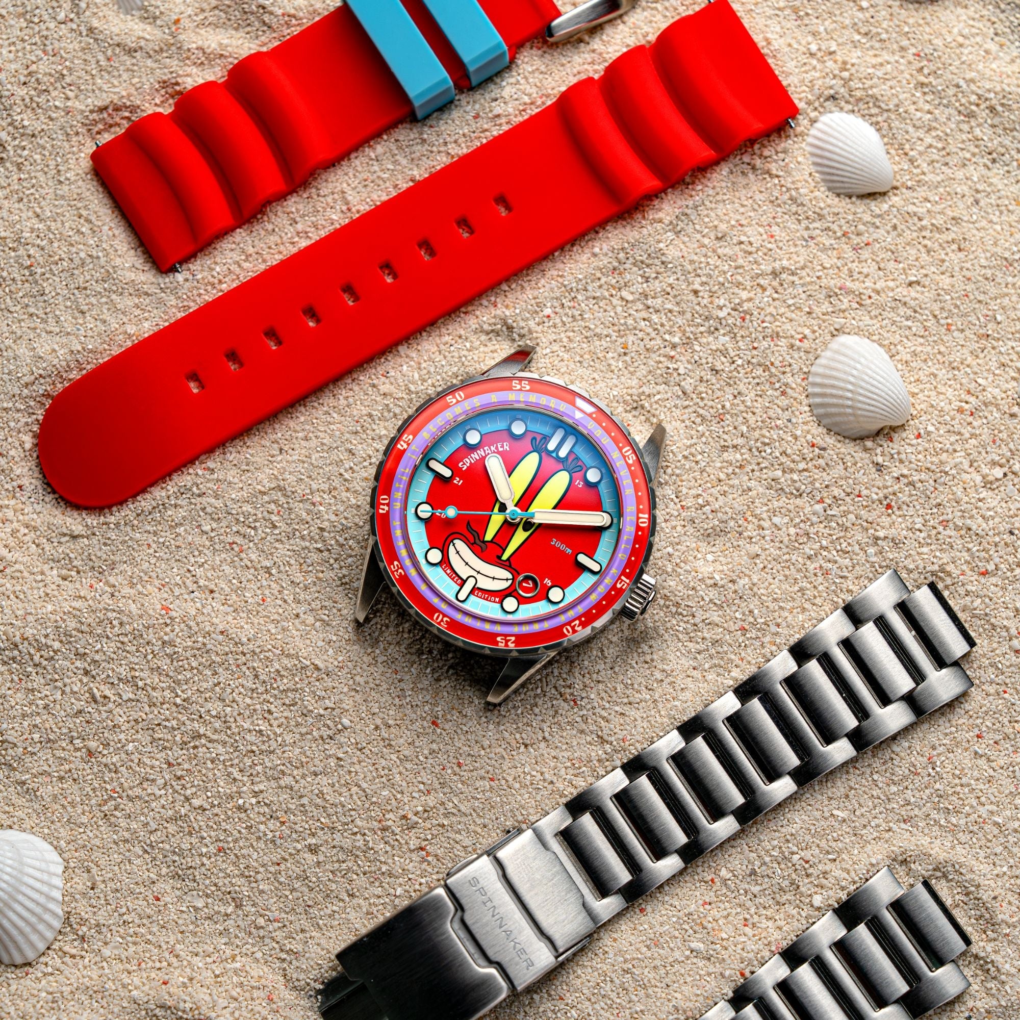 SPINNAKER Spinnaker Mr. Krabs Red Hass Automatic Spongebob Squarepants 25th Limited Edition SP-5138-44