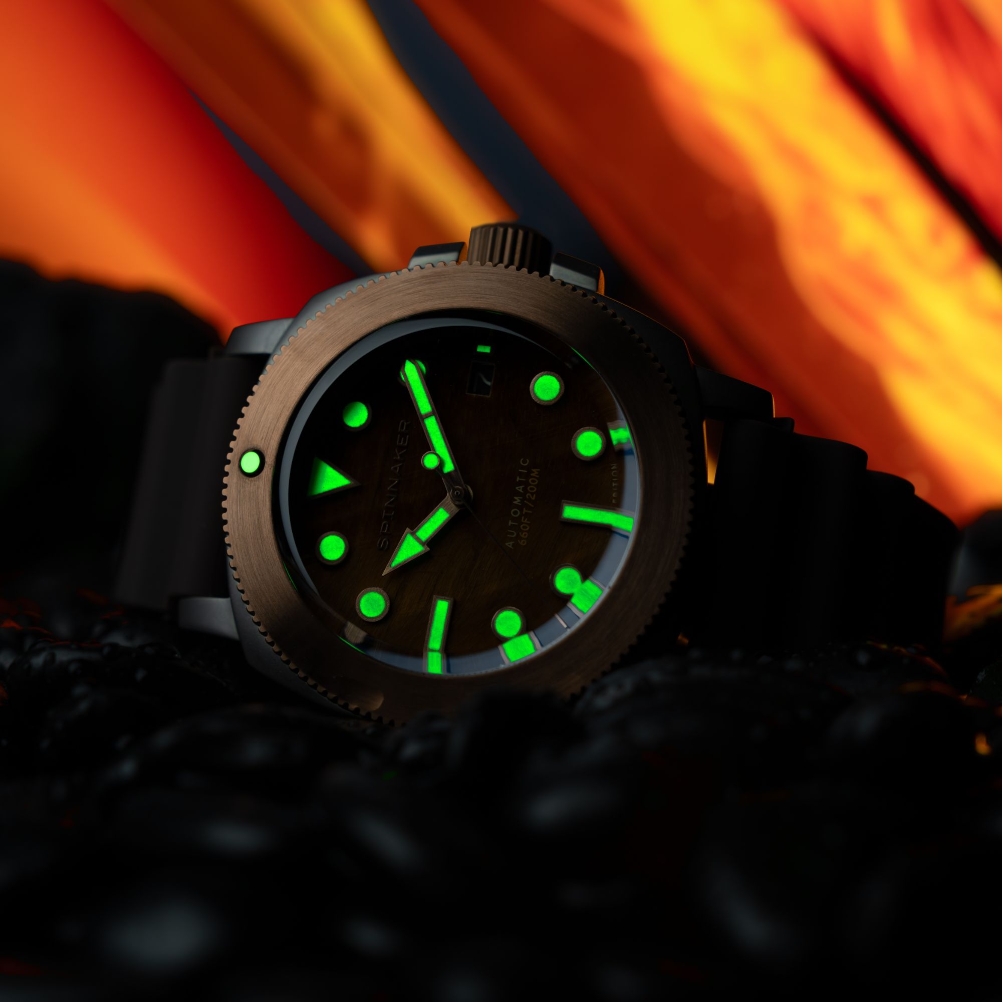 SPINNAKER Spinnaker Hull Titanium Bronze Automatic Lapidary Limited Edition Brown Tiger Eye Men's Watch SP-5145-01