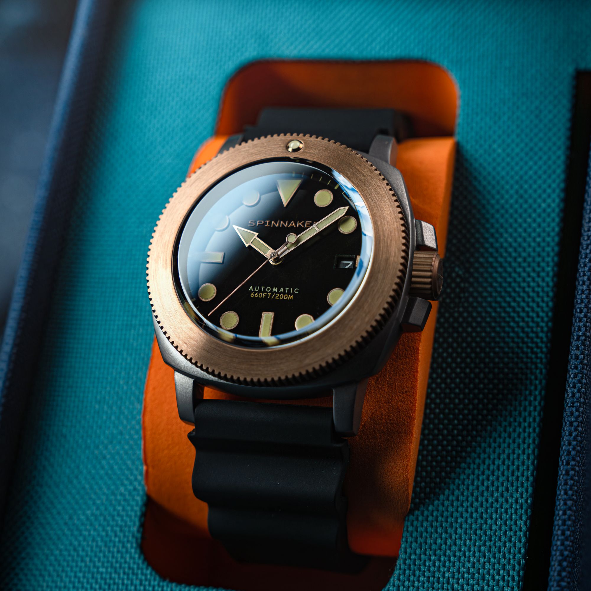 SPINNAKER Spinnaker Hull Titanium Bronze Automatic Lapidary Limited Edition Black Onyx Men's Watch SP-5145-03