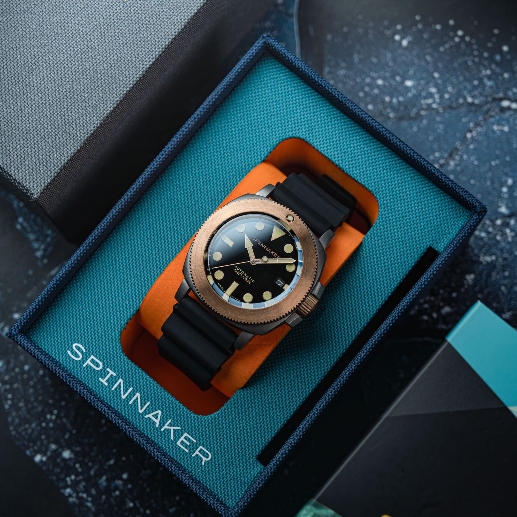 SPINNAKER Spinnaker Hull Titanium Bronze Automatic Lapidary Limited Edition Black Onyx Men's Watch SP-5145-03