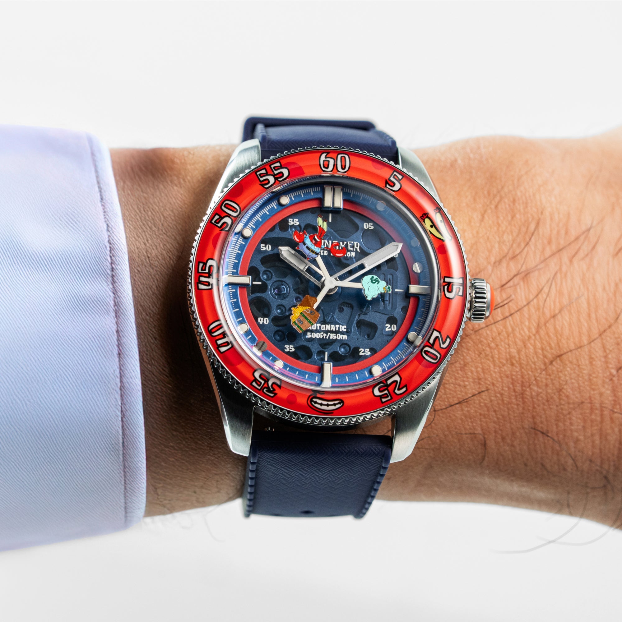 SPINNAKER Spinnaker Croft Mid-Size Skeleton Automatic Spongebob Squarepants Peek-A-Boo Limited Edition Dollar Diver Men's Watch SP-5152-01