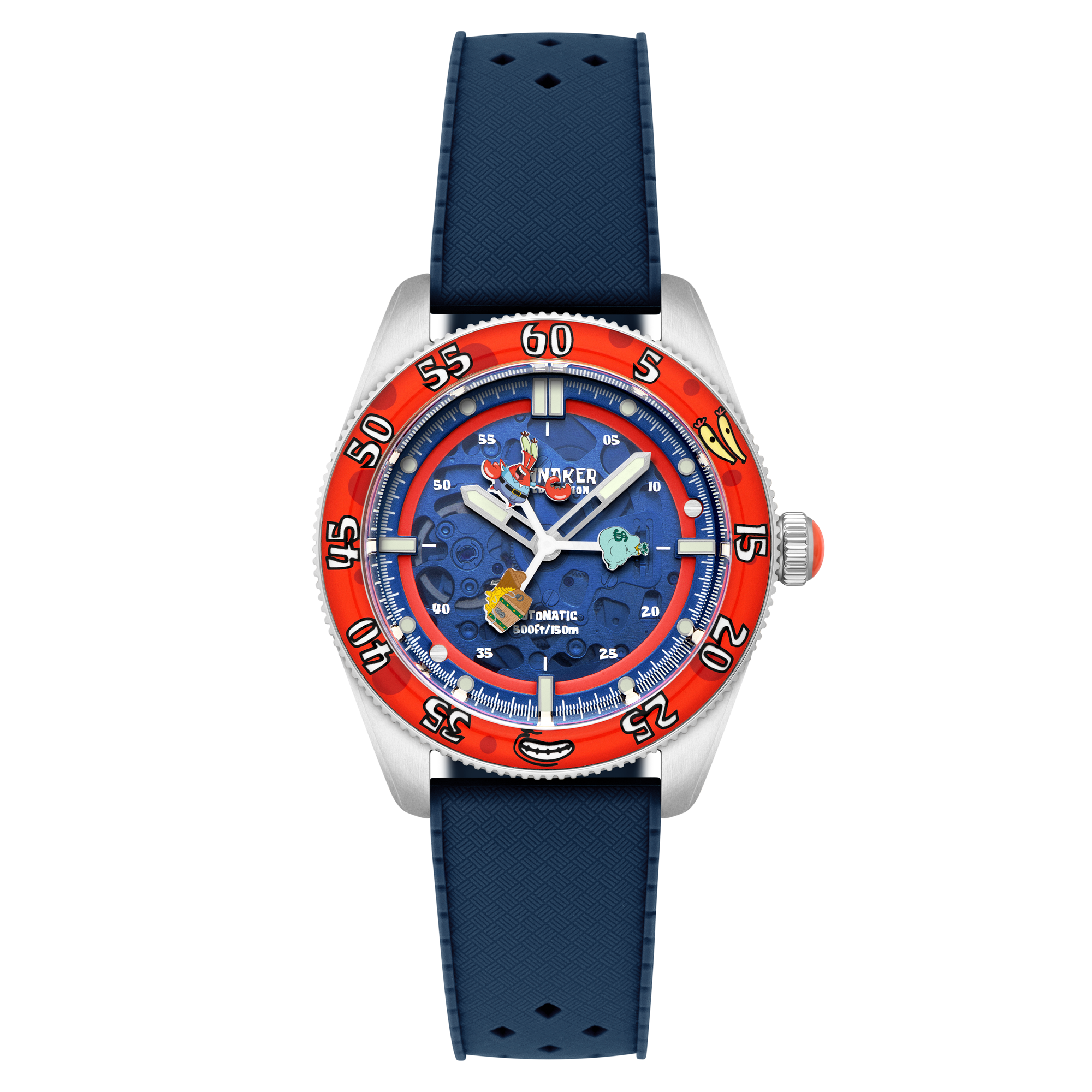 SPINNAKER Spinnaker Croft Mid-Size Skeleton Automatic Spongebob Squarepants Peek-A-Boo Limited Edition Dollar Diver Men's Watch SP-5152-01