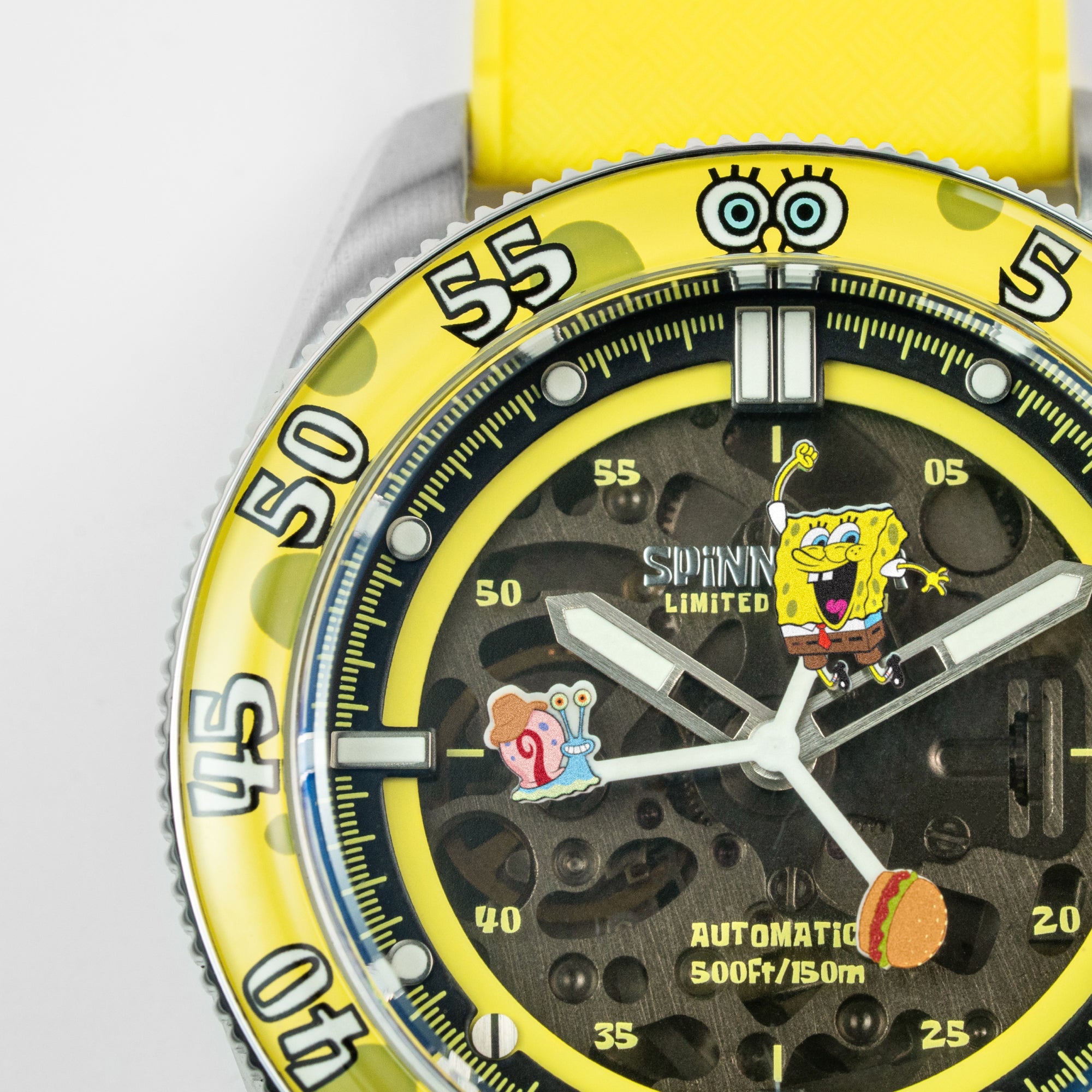 SPINNAKER Spinnaker Croft Mid-Size Skeleton Automatic Spongebob Squarepants Peek-A-Boo Limited Edition Krabby Flipper Men's Watch SP-5152-02