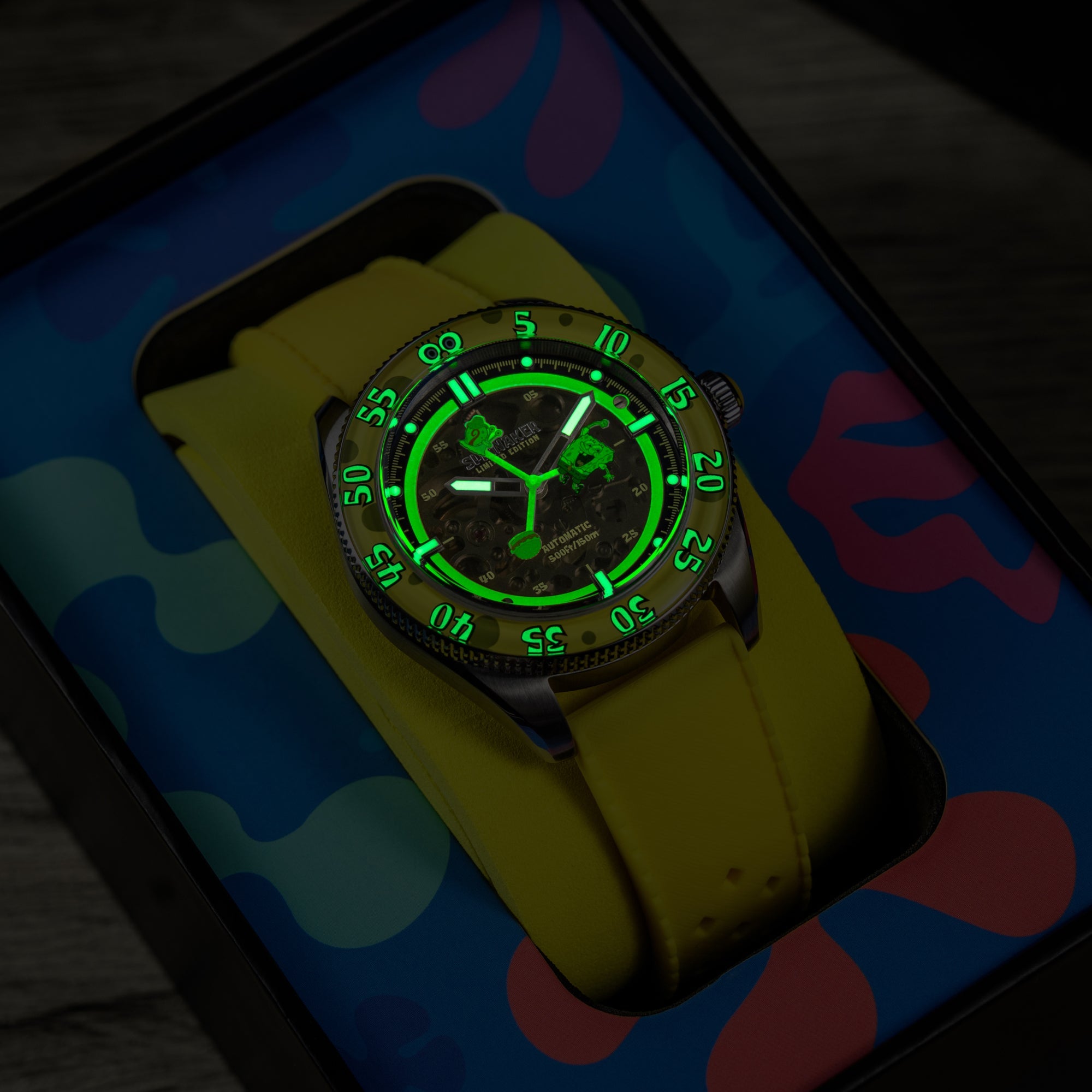 SPINNAKER Spinnaker Croft Mid-Size Skeleton Automatic Spongebob Squarepants Peek-A-Boo Limited Edition Krabby Flipper Men's Watch SP-5152-02